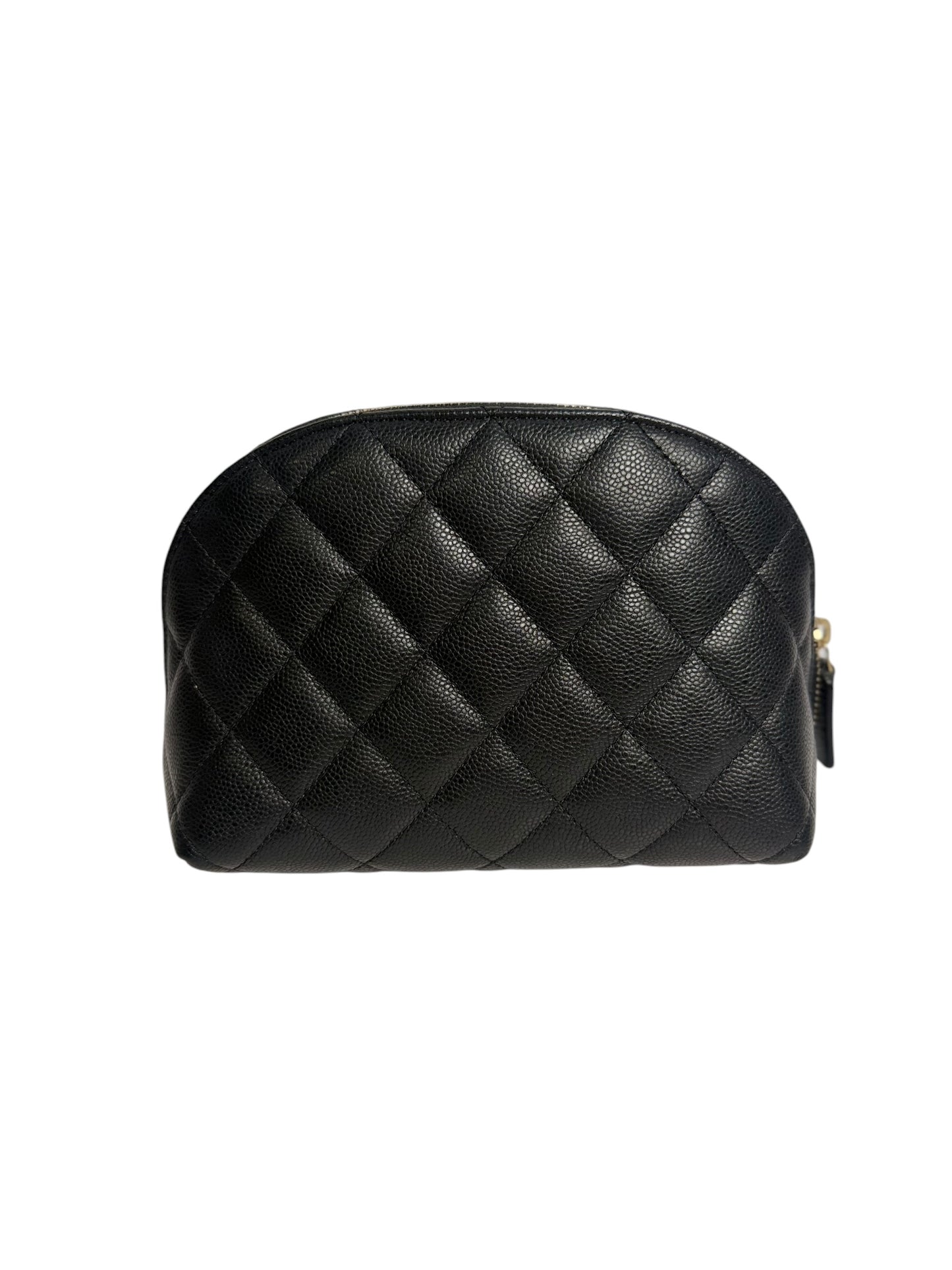 Chanel Quilted Caviar Cosmetic Pouch Black Small T8717
