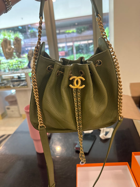 Chanel green bucket