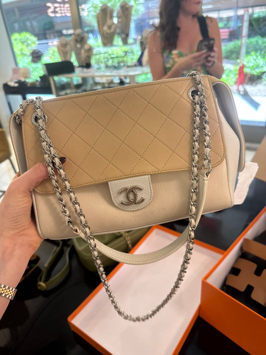 Chanel beige front flap