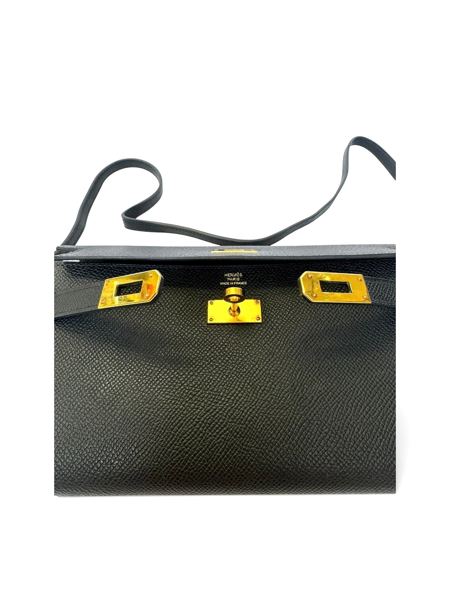Hermes black kelly to go GHW Epsom