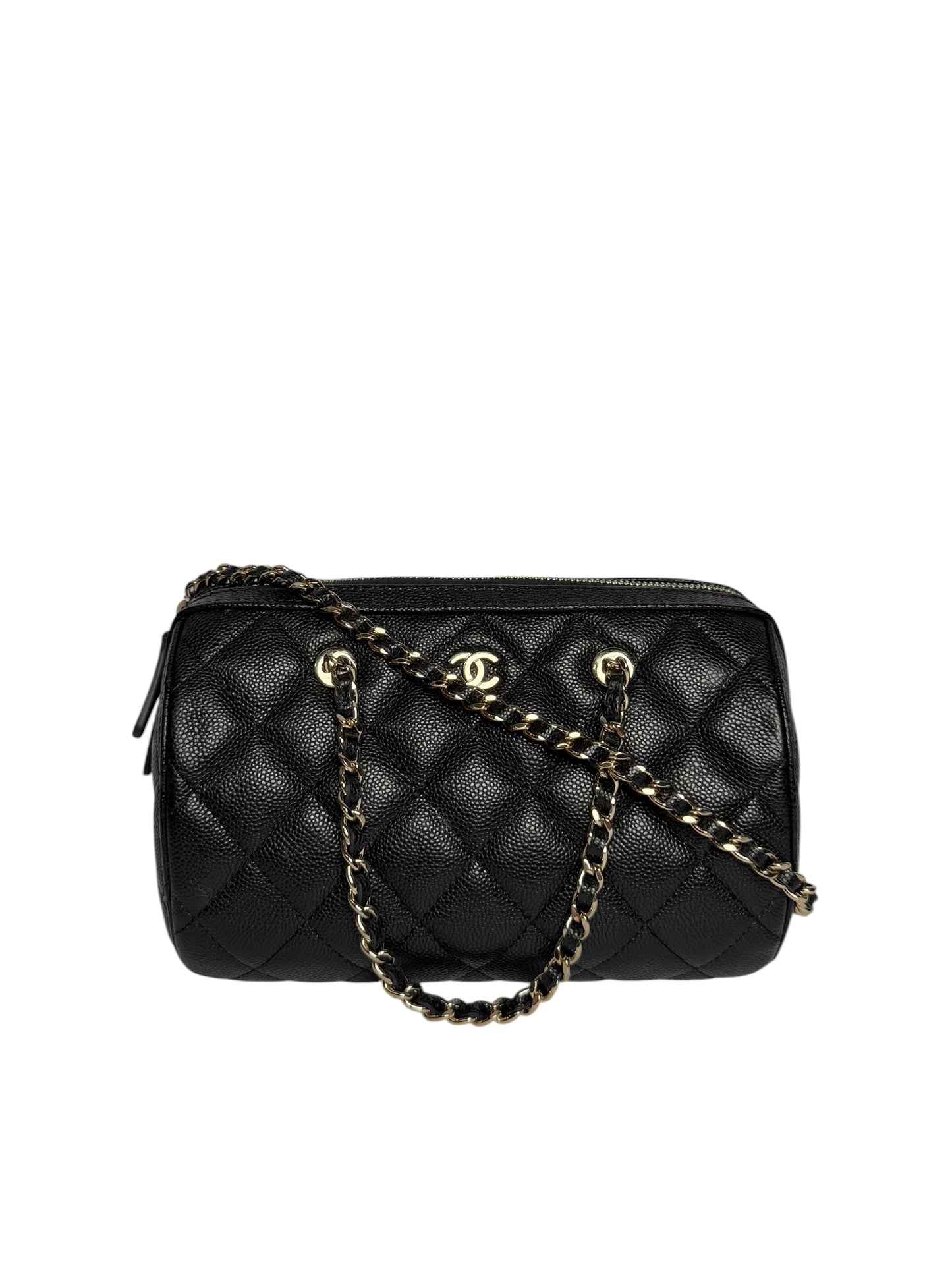 Chanel Black Caviar Barrel Bag