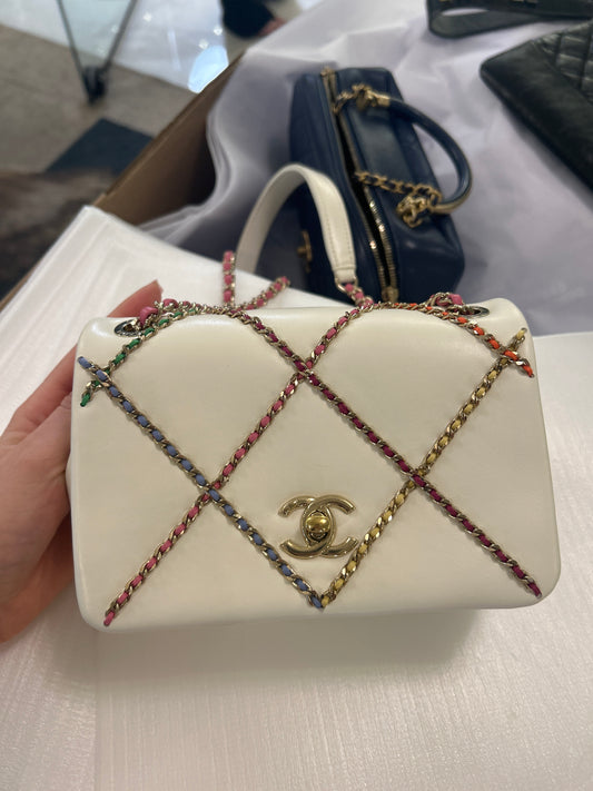 Chanel white flap