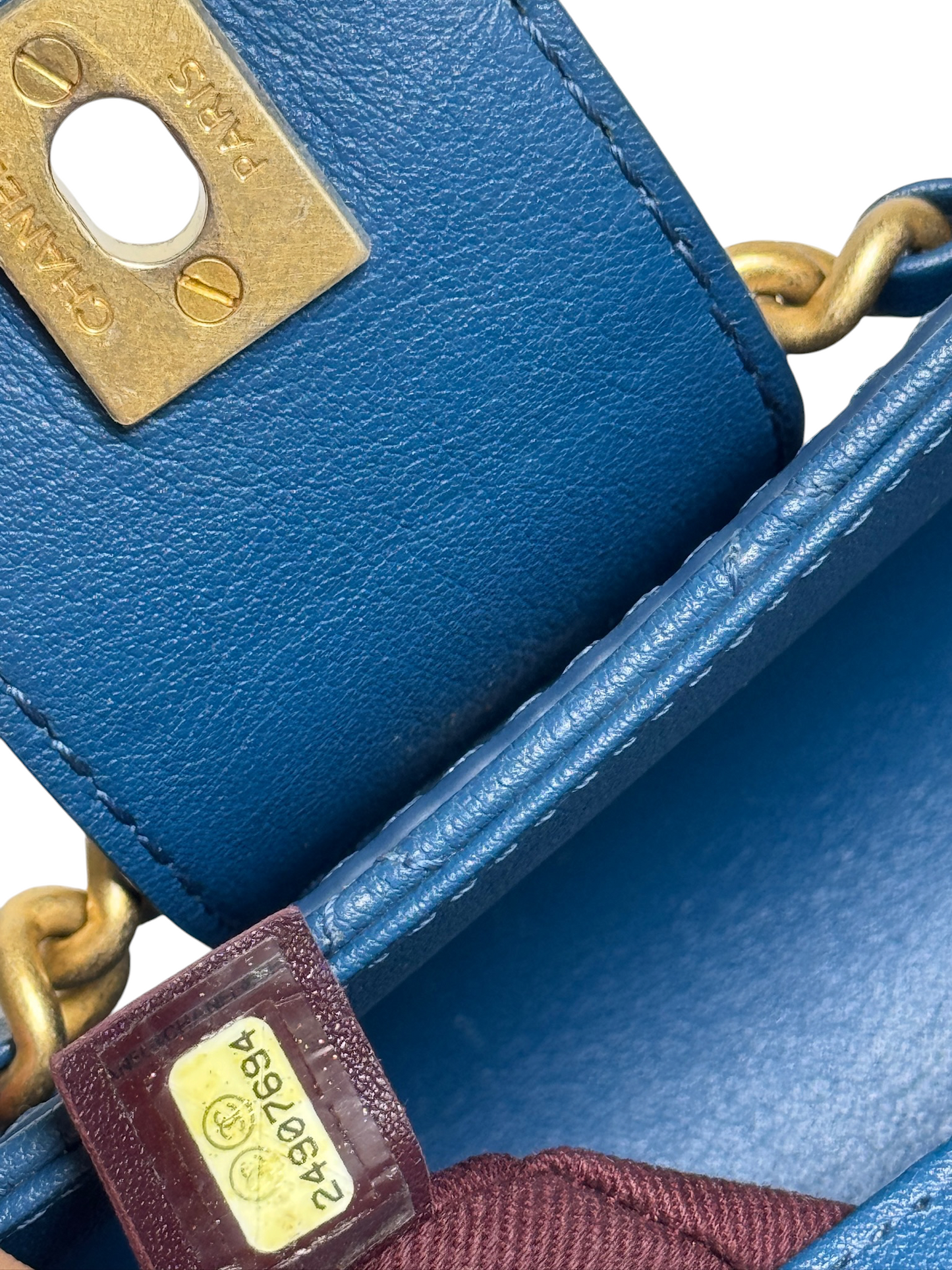 Chanel Chain Lock Blue Flat T8497