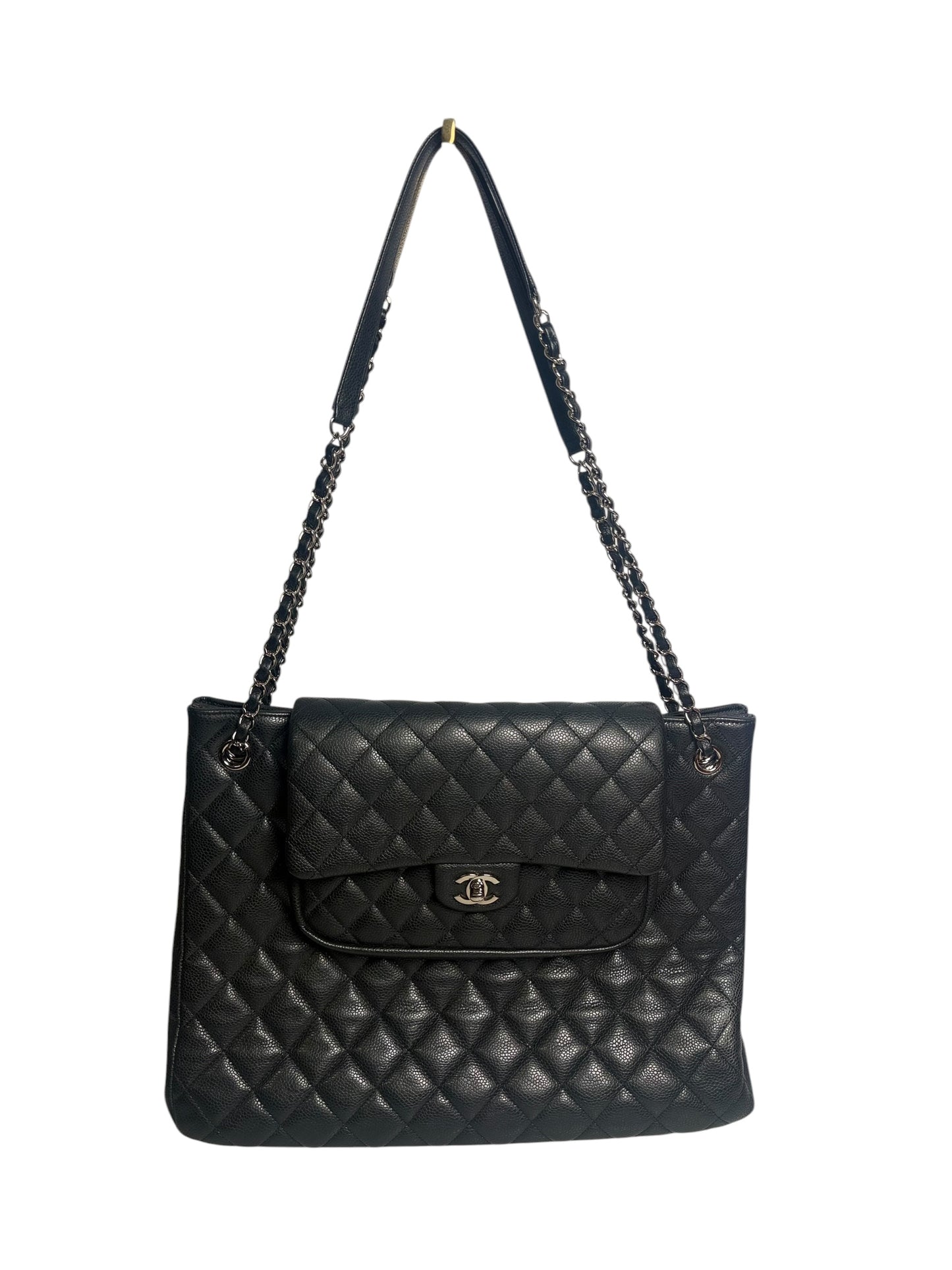 Chanel Quilted CC Chain Shoulder Tote Black T8643