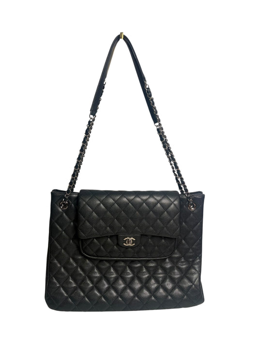 Chanel Quilted CC Chain Shoulder Tote Black T8643