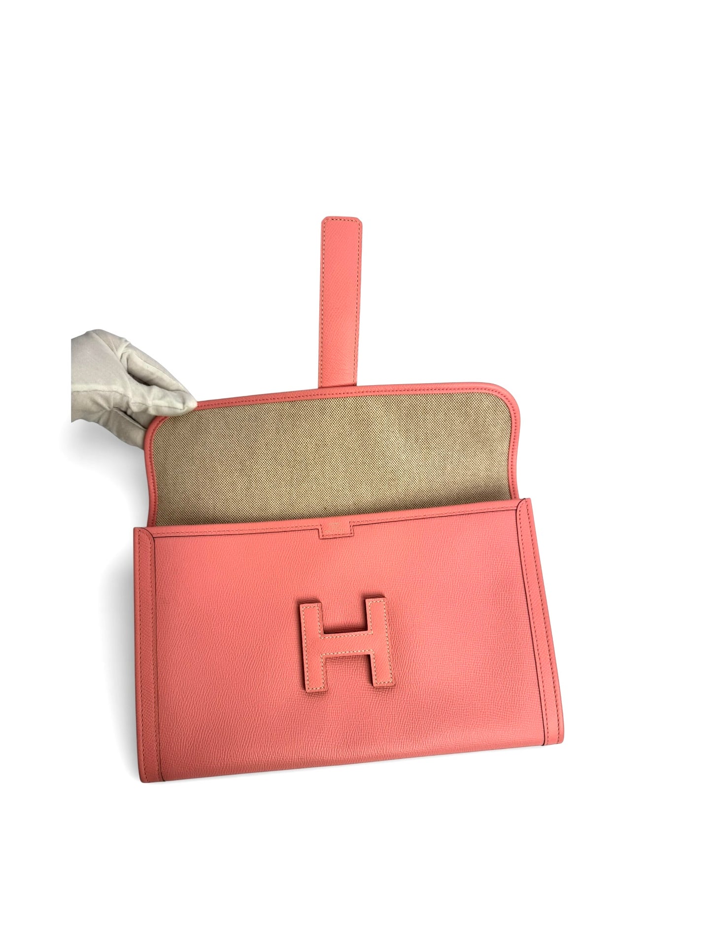 Hermes Pink Jige Clutch