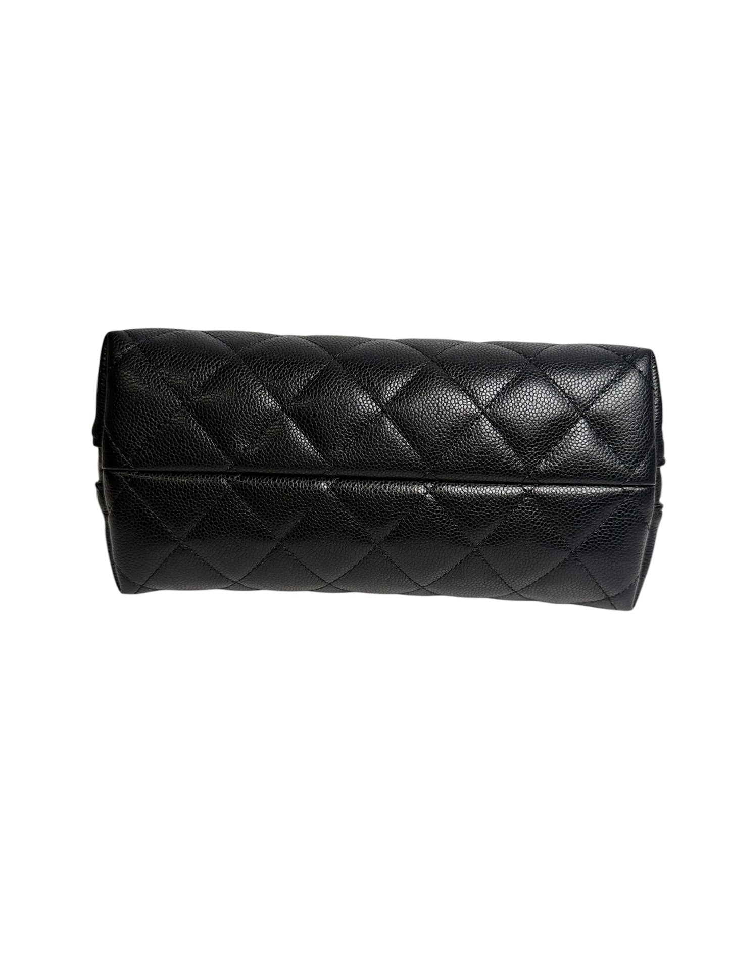 Chanel Quilted Caviar Cosmetic Pouch Black Large T8718