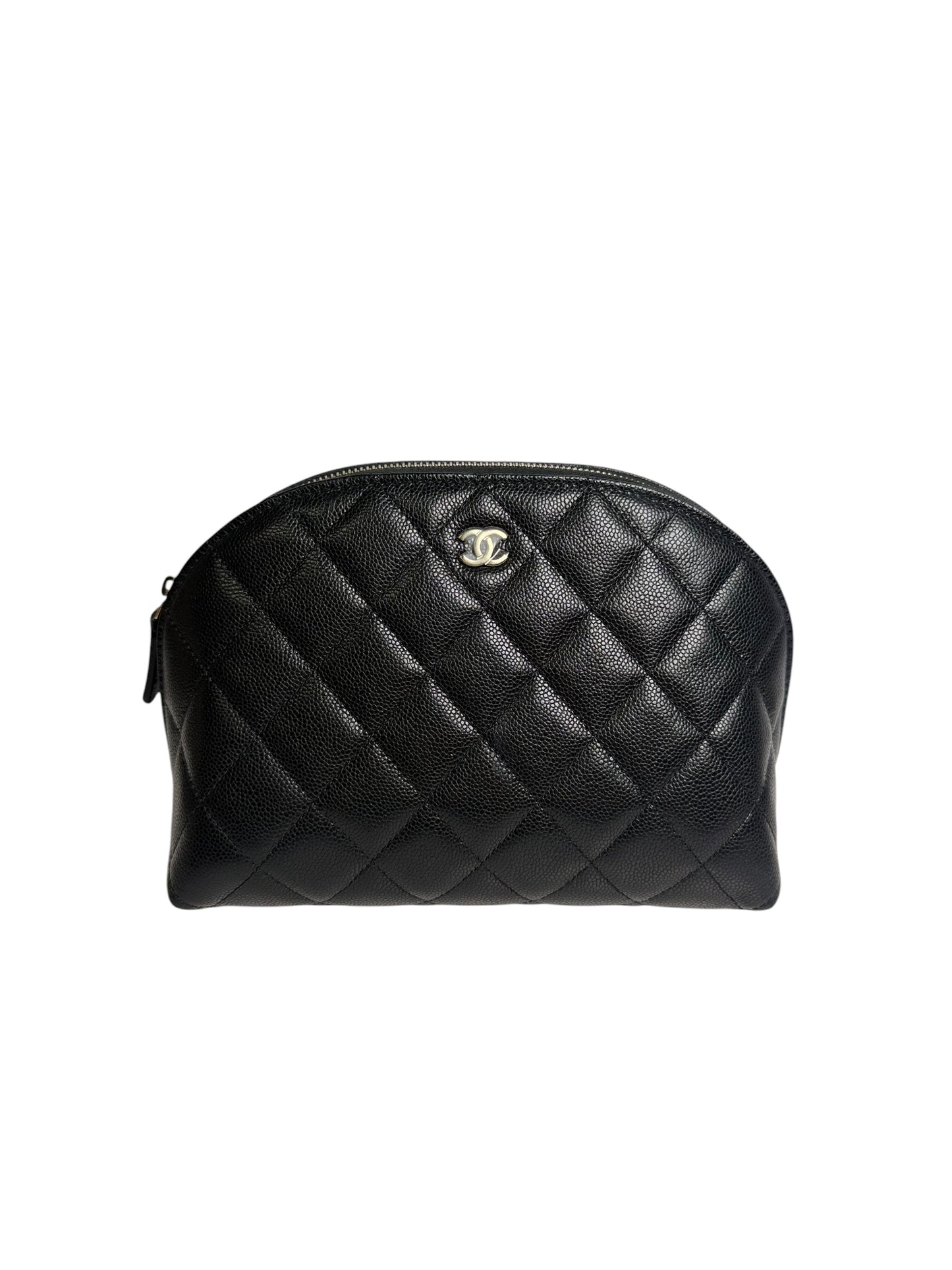 Chanel Quilted Caviar Cosmetic Pouch Black Large T8718
