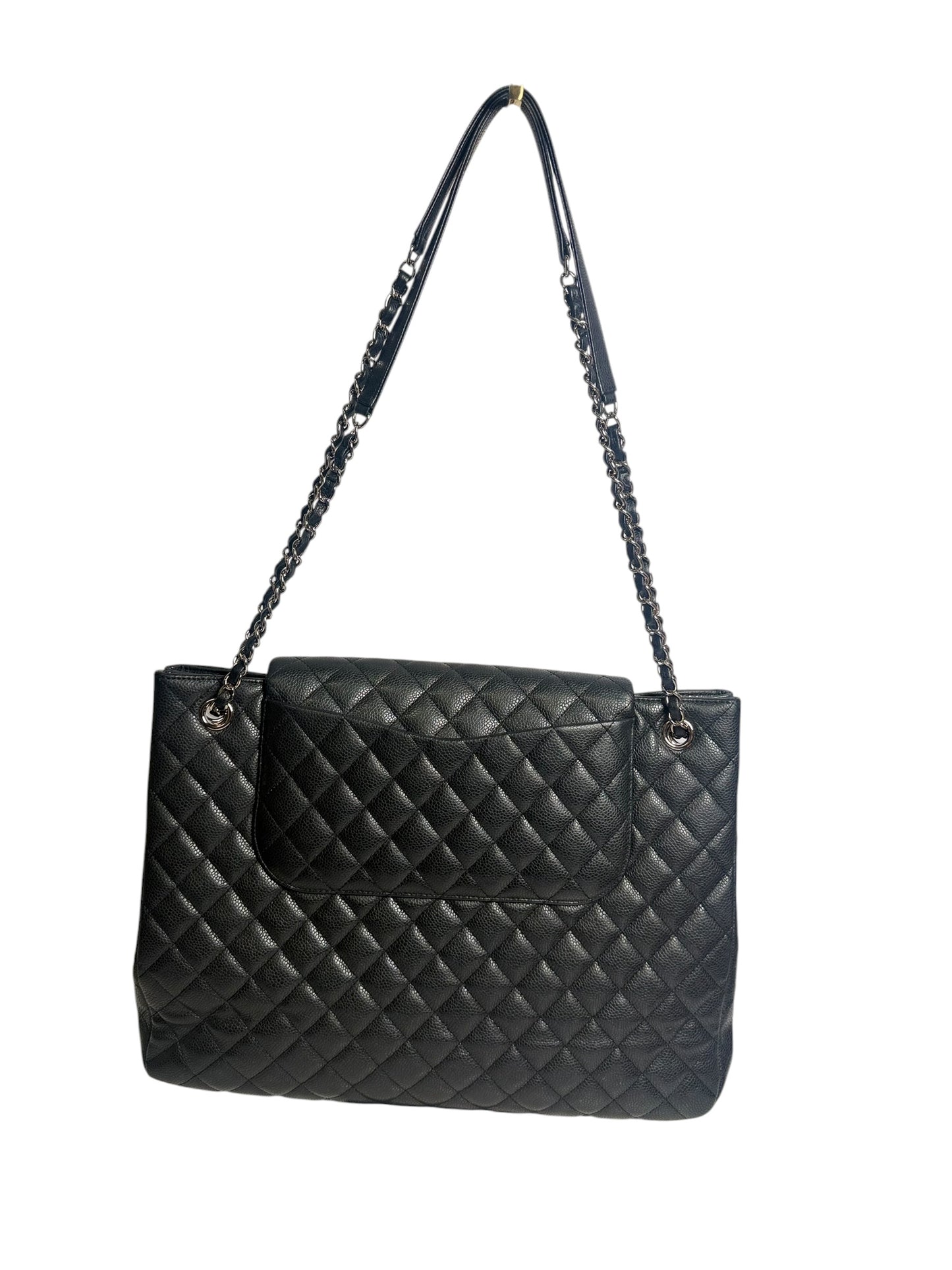 Chanel Quilted CC Chain Shoulder Tote Black T8643