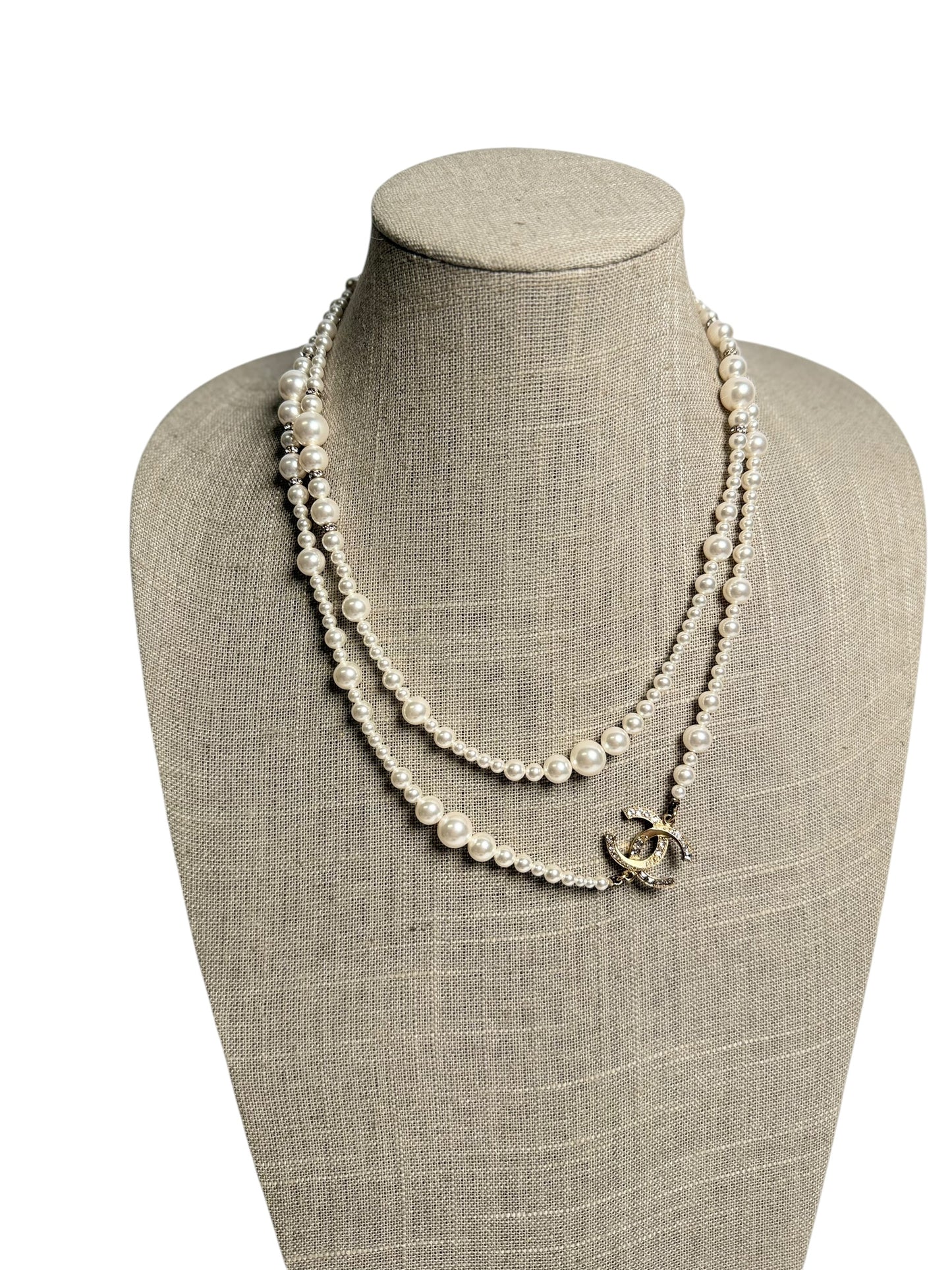 Chanel Pearl Multi-Strand CC Necklace T2248