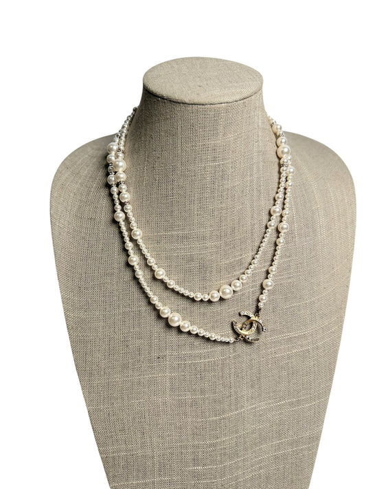 Chanel Pearl Multi-Strand CC Necklace T2248