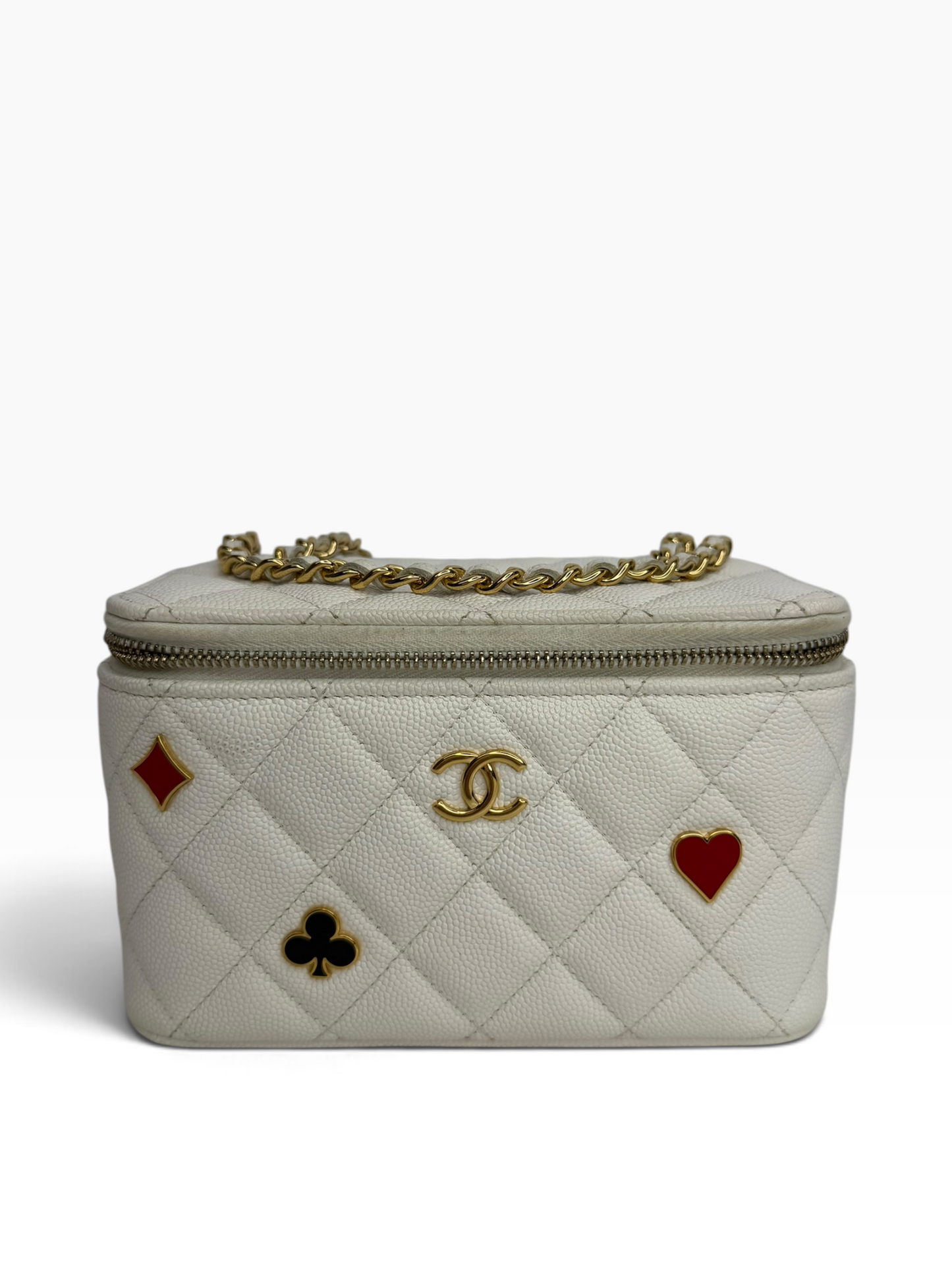 Chanel Casino Vanity White Caviar T8869