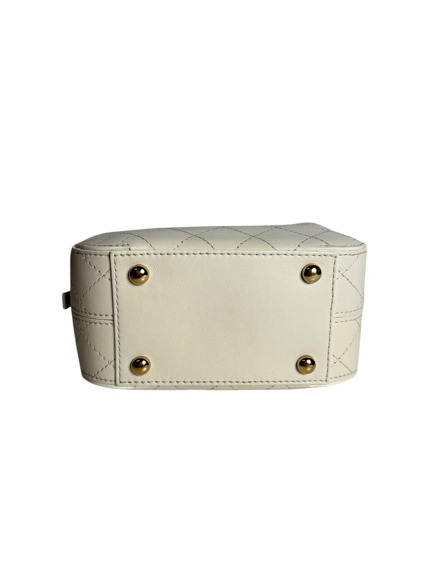 Chanel Quilted CC Camera Bag White T8621