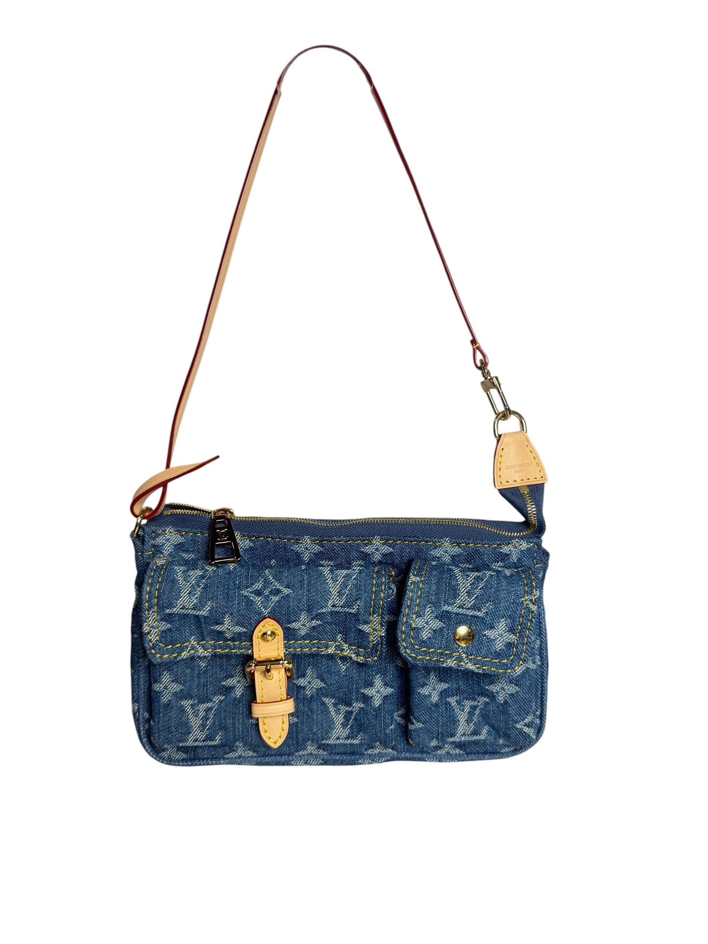 Louis Vuitton Monogram Denim Baggy PM Shoulder Bag T7371