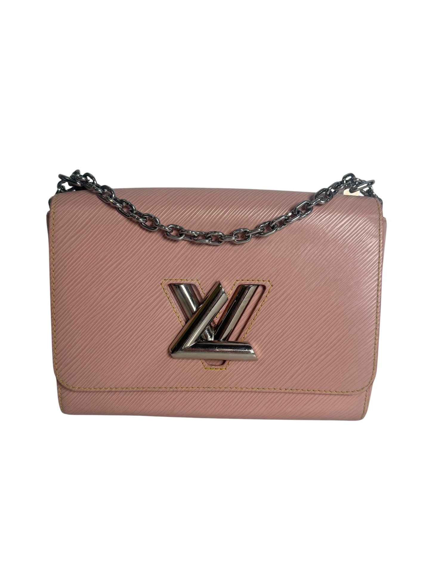 Louis Vuitton Epi Leather Twist MM Chain Shoulder Bag Rose Ballerine T8550