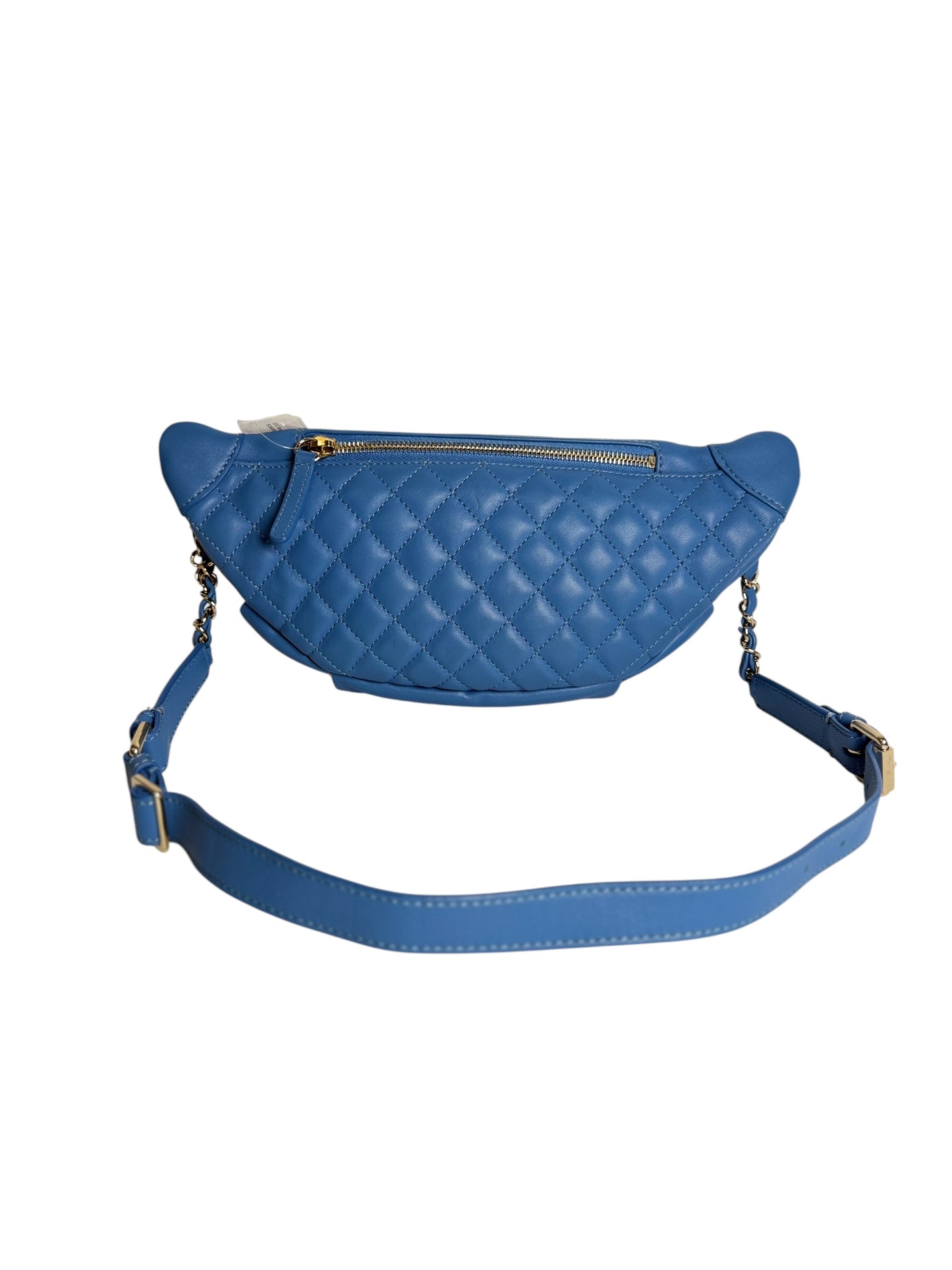Chanel Quilted Waist Belt Bag Blue T8578