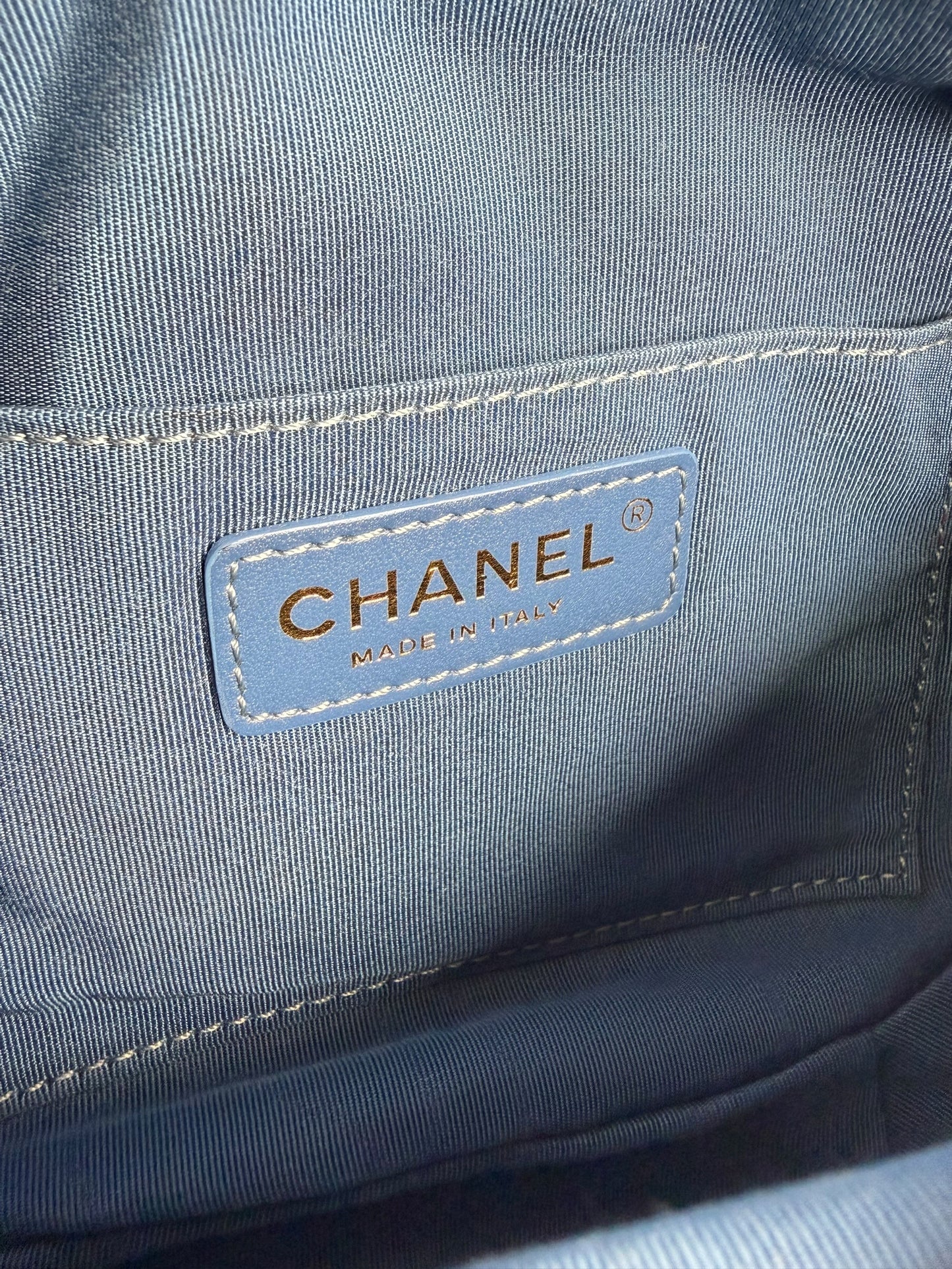 Chanel Quilted Waist Belt Bag Blue T8578