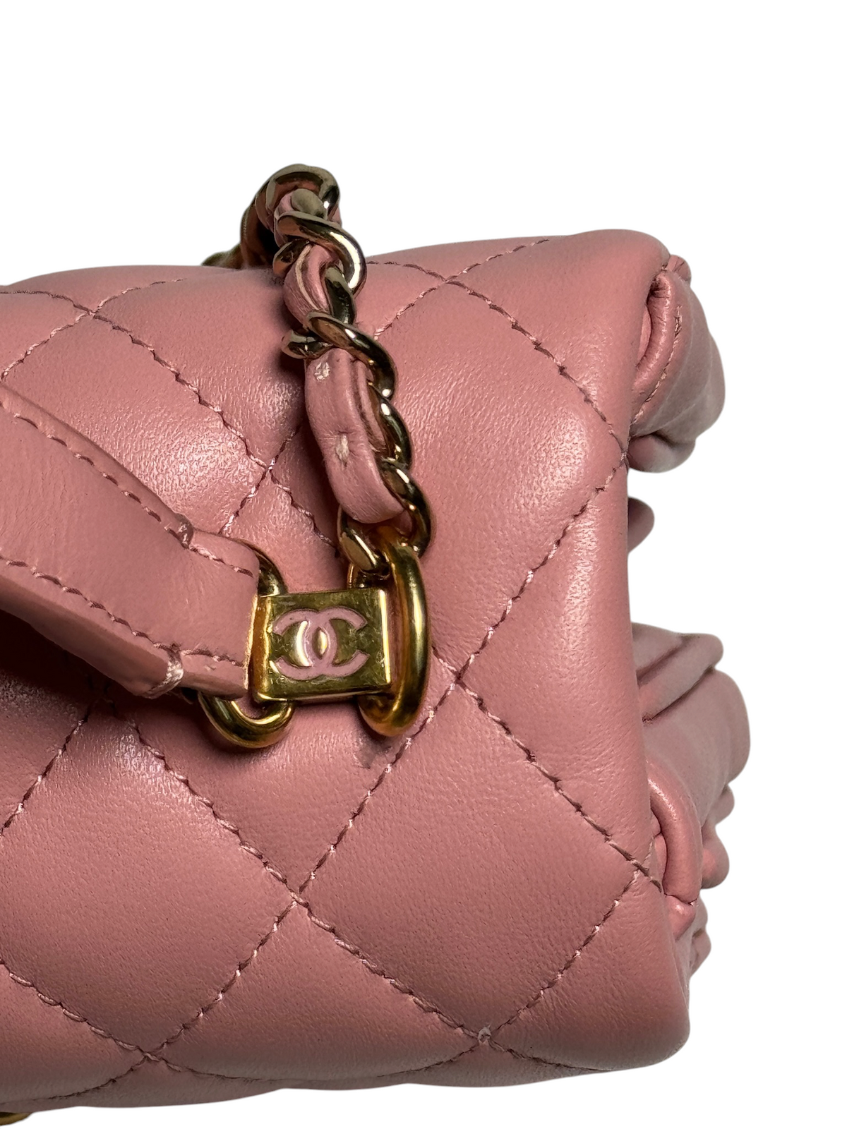 Chanel Top Handle Flap Pink Lambskin T8498