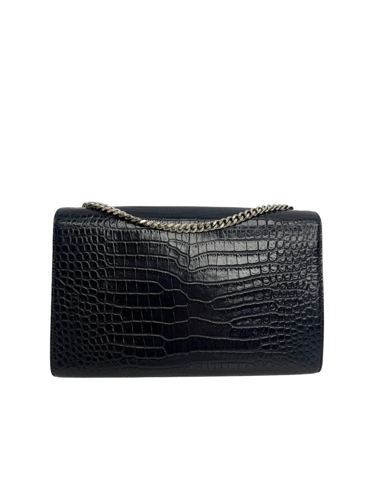 Saint Laurent Blue Crocodile Embossed Kate Tassel Bag T8991