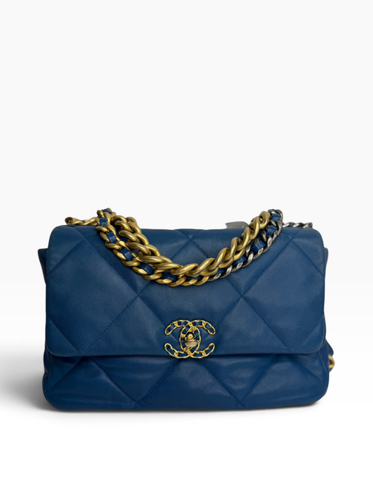 Chanel 19 Flap Large Blue T8849
