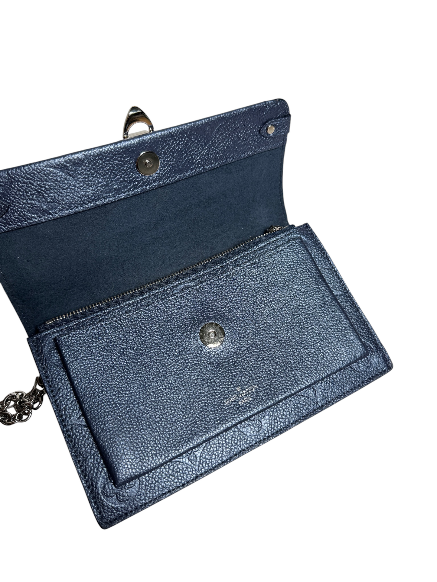 Louis Vuitton Metallic Navy Flap T8491