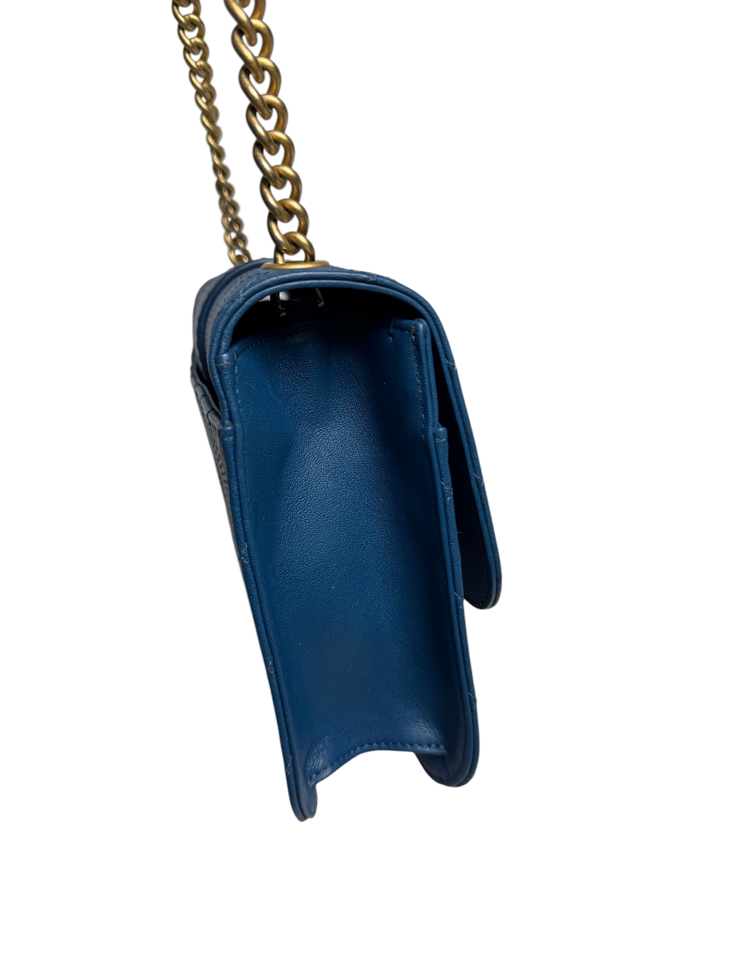 Chanel Chain Lock Blue Flat T8497
