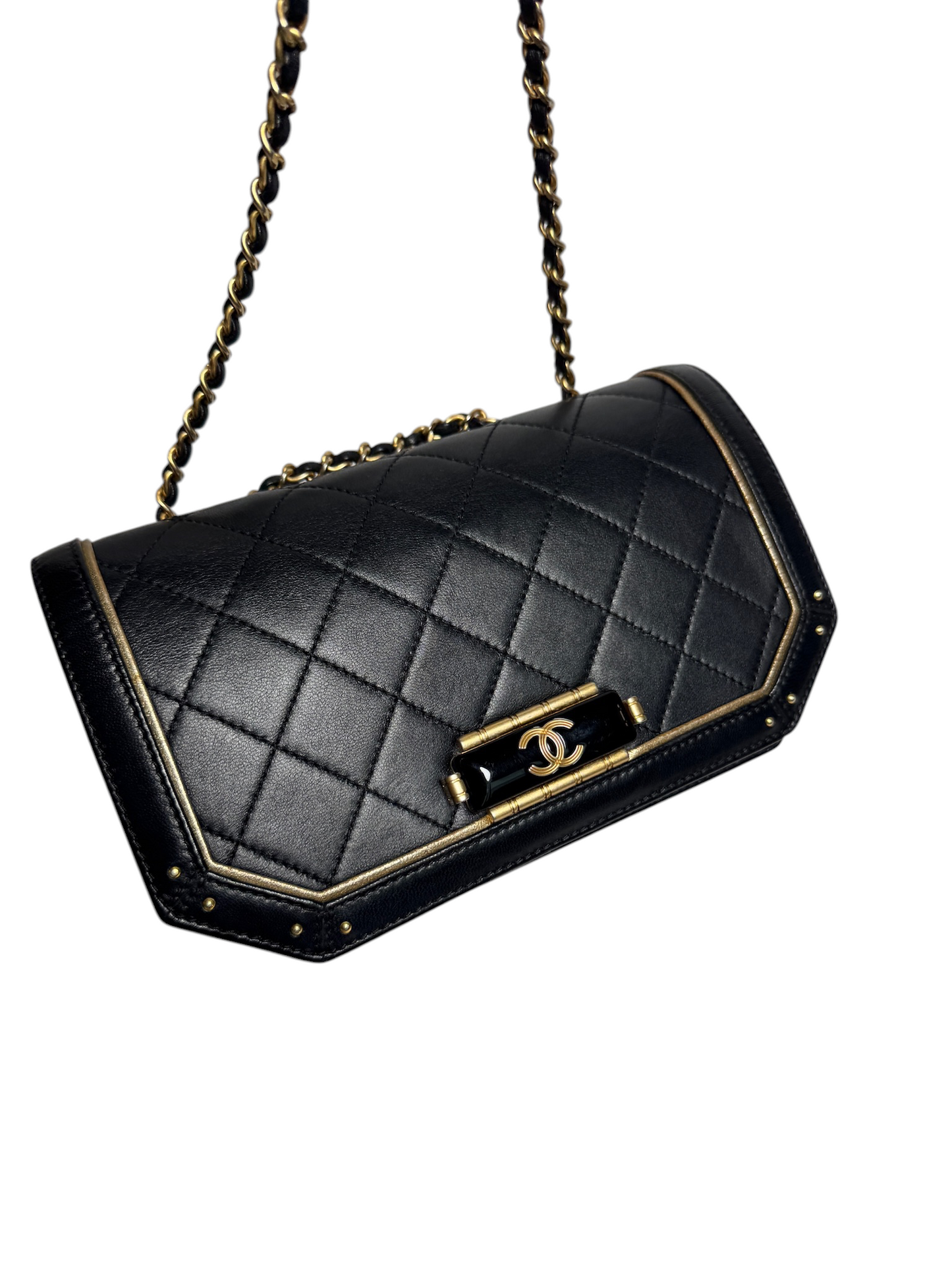 Chanel Resin Buckle Black GHW T8500