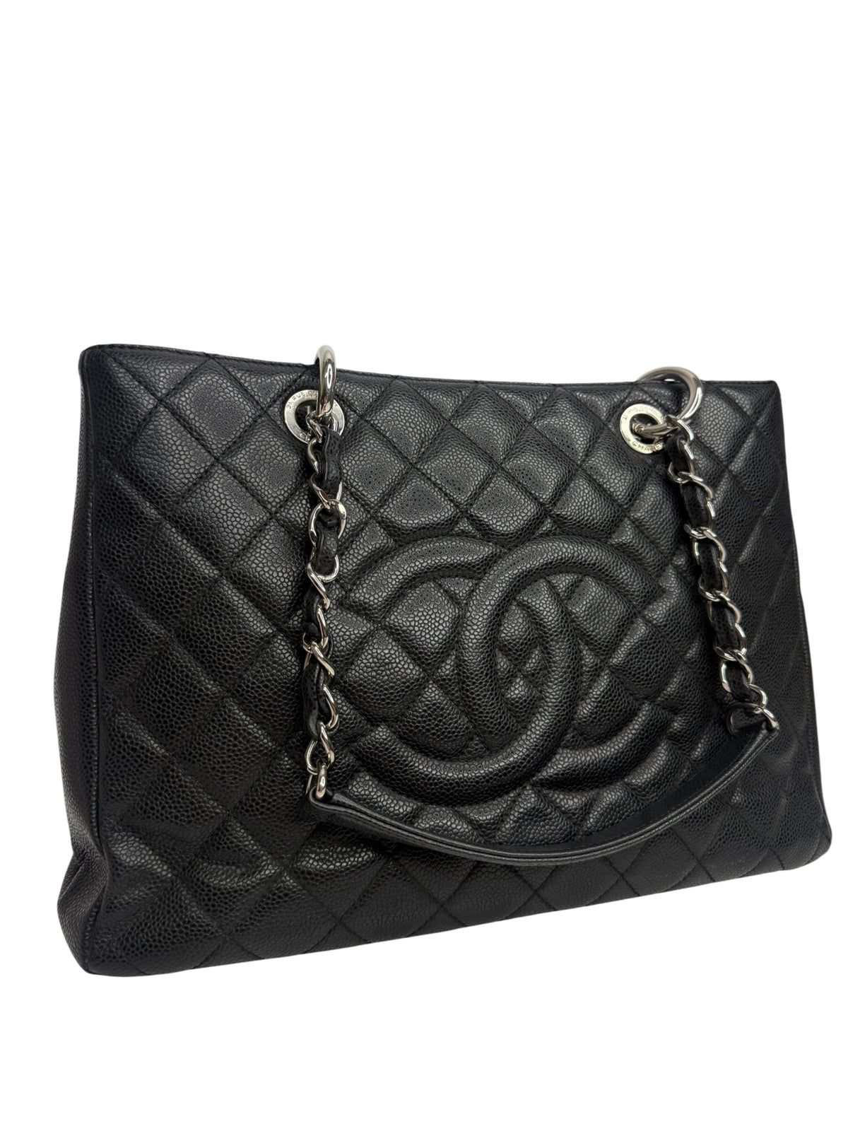 Chanel Black Caviar Grand Shopping Tote SHW T8979