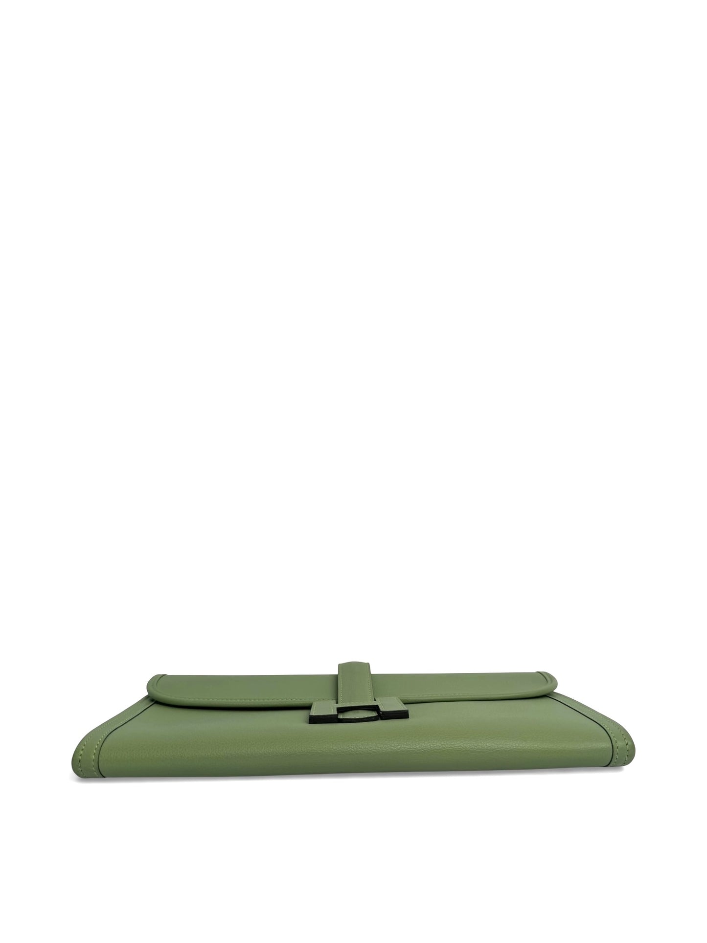Hermes Avocado Green Jige Clutch Evercolor Leather