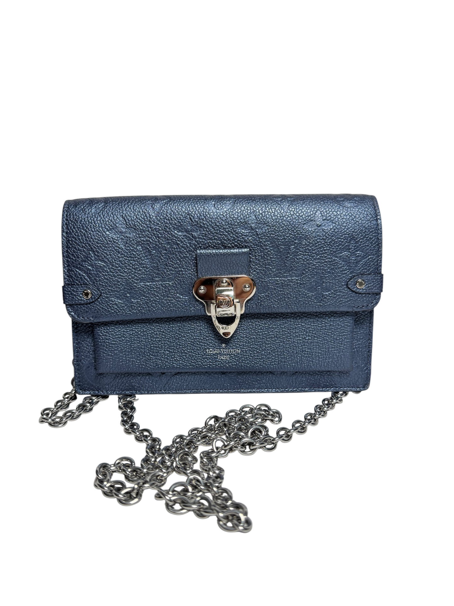 Louis Vuitton Metallic Navy Flap T8491