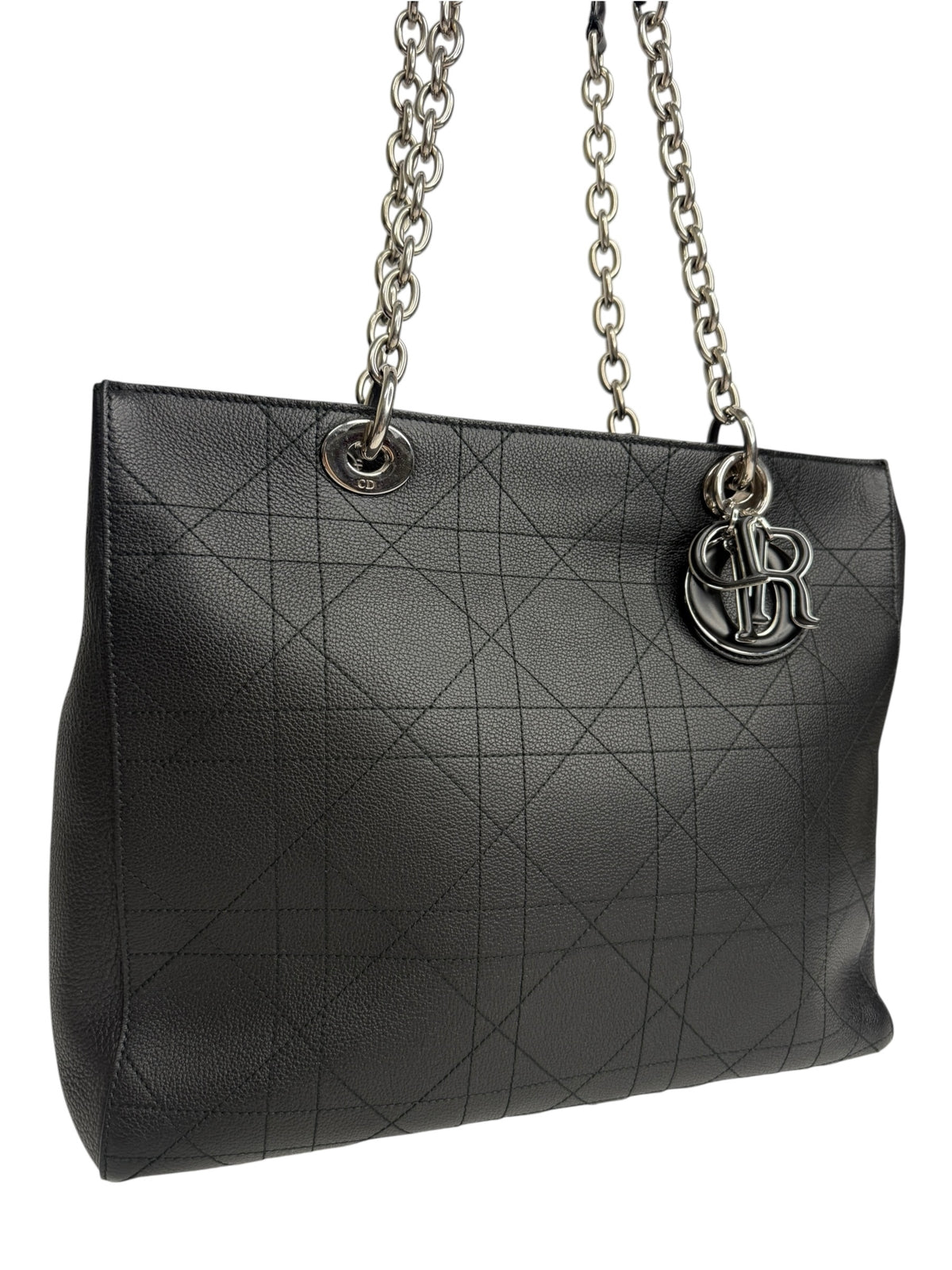 Dior Black Leather UltraDior Tote SHW T8981