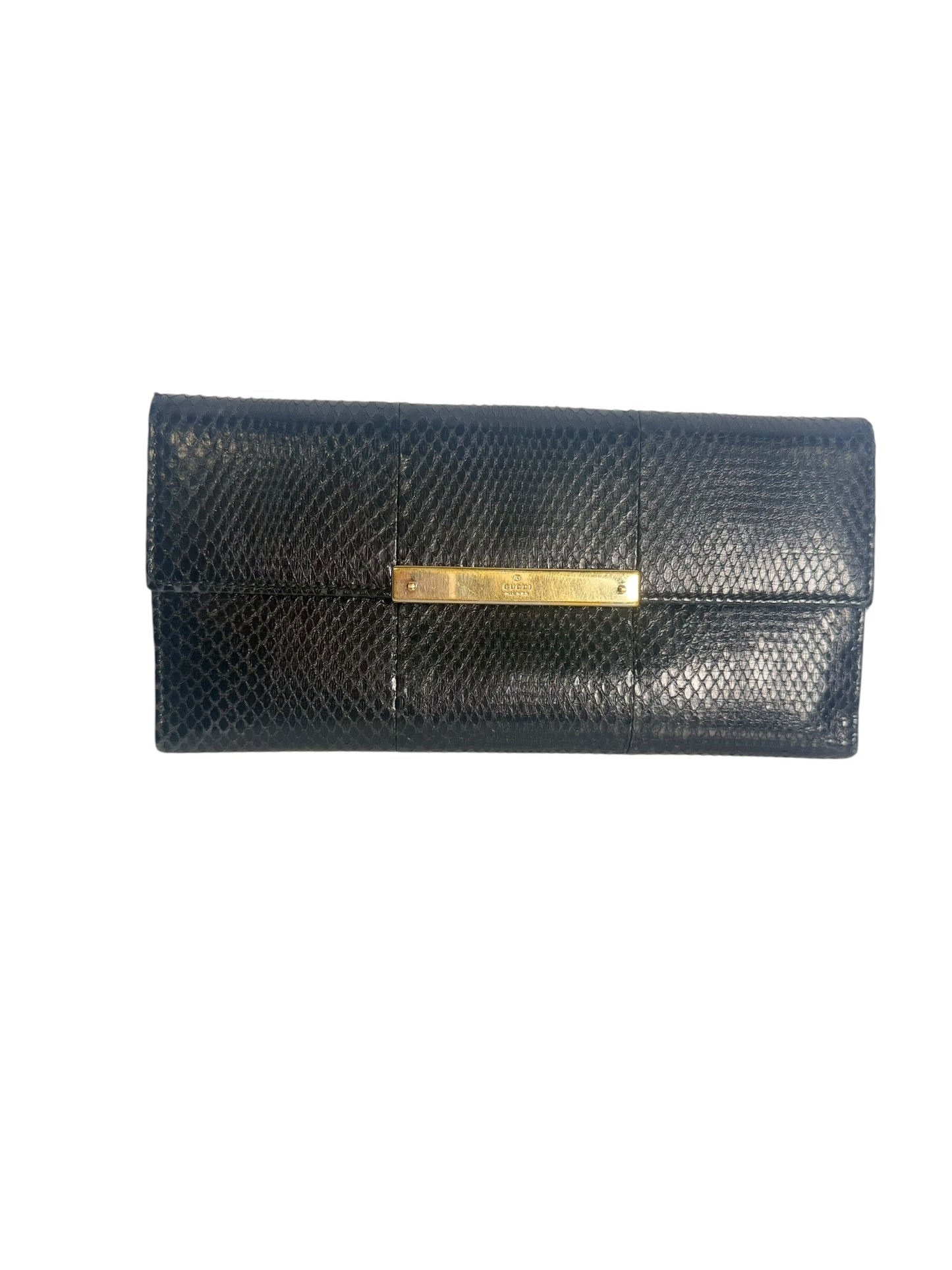 Gucci Python Continental Wallet Black T2283