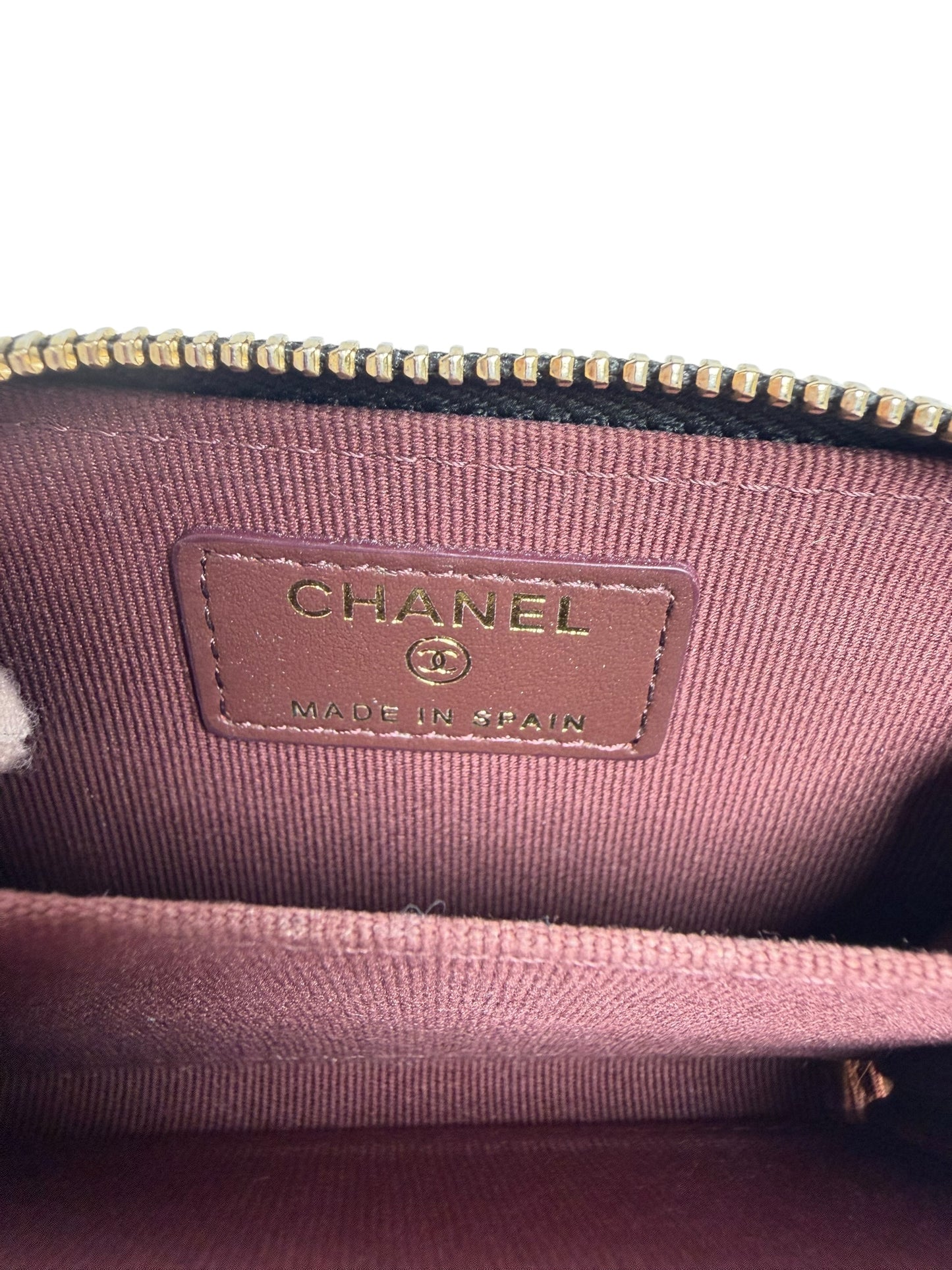 Chanel Quilted Caviar Zip Around Coin Purse Black T8715