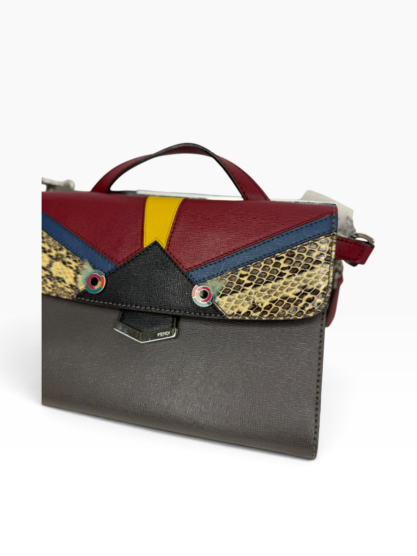 Fendi Monster Satchel Python T8787