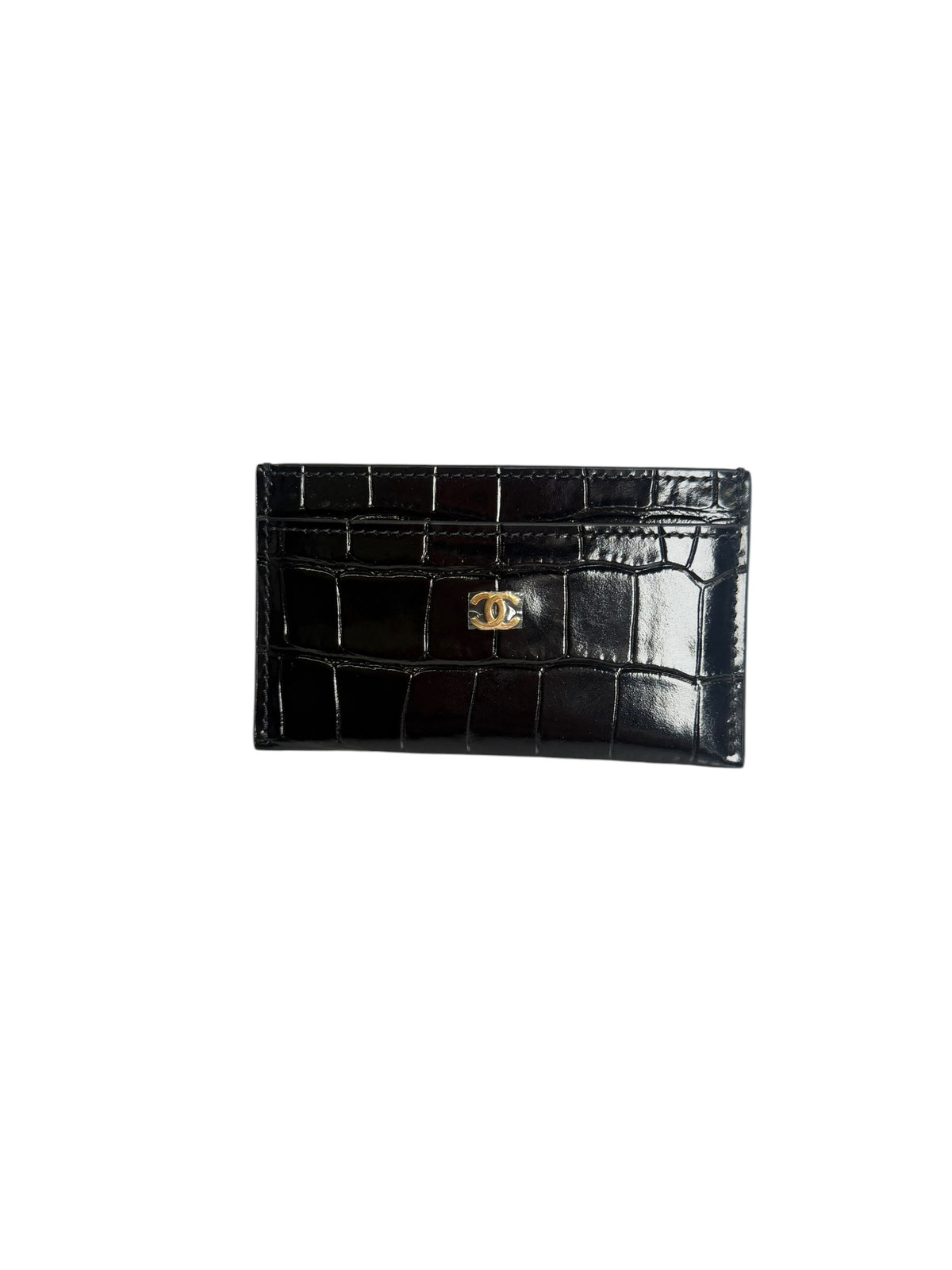 Chanel Black Quilted Caviar Leather Card Holder T8275