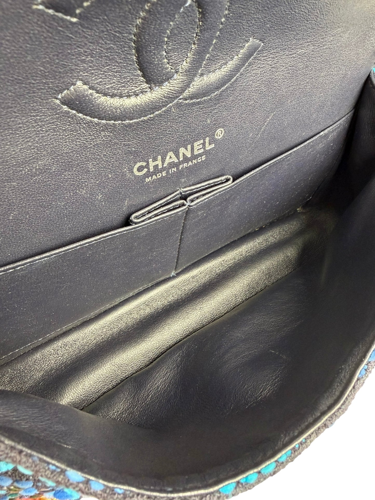 Chanel Chevron Tweed Jewel Classic Double Flap