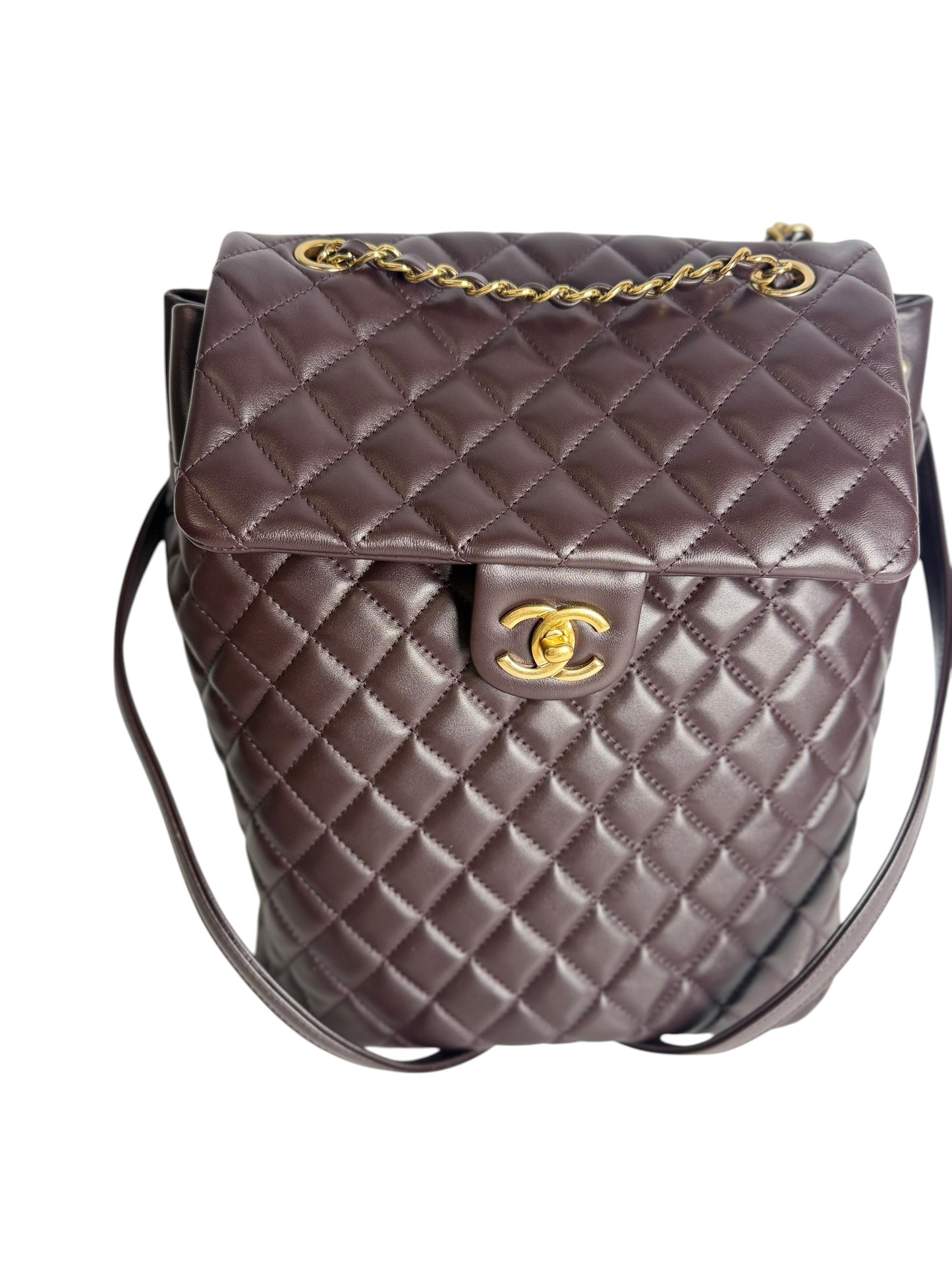 Chanel Vintage Quilted Backpack Purple T8623