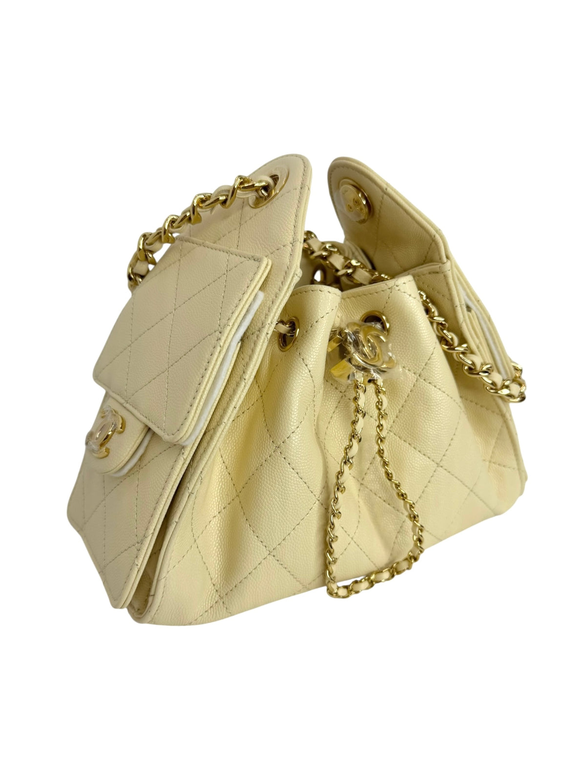 Chanel 25 Beige Caviar Mini T9266