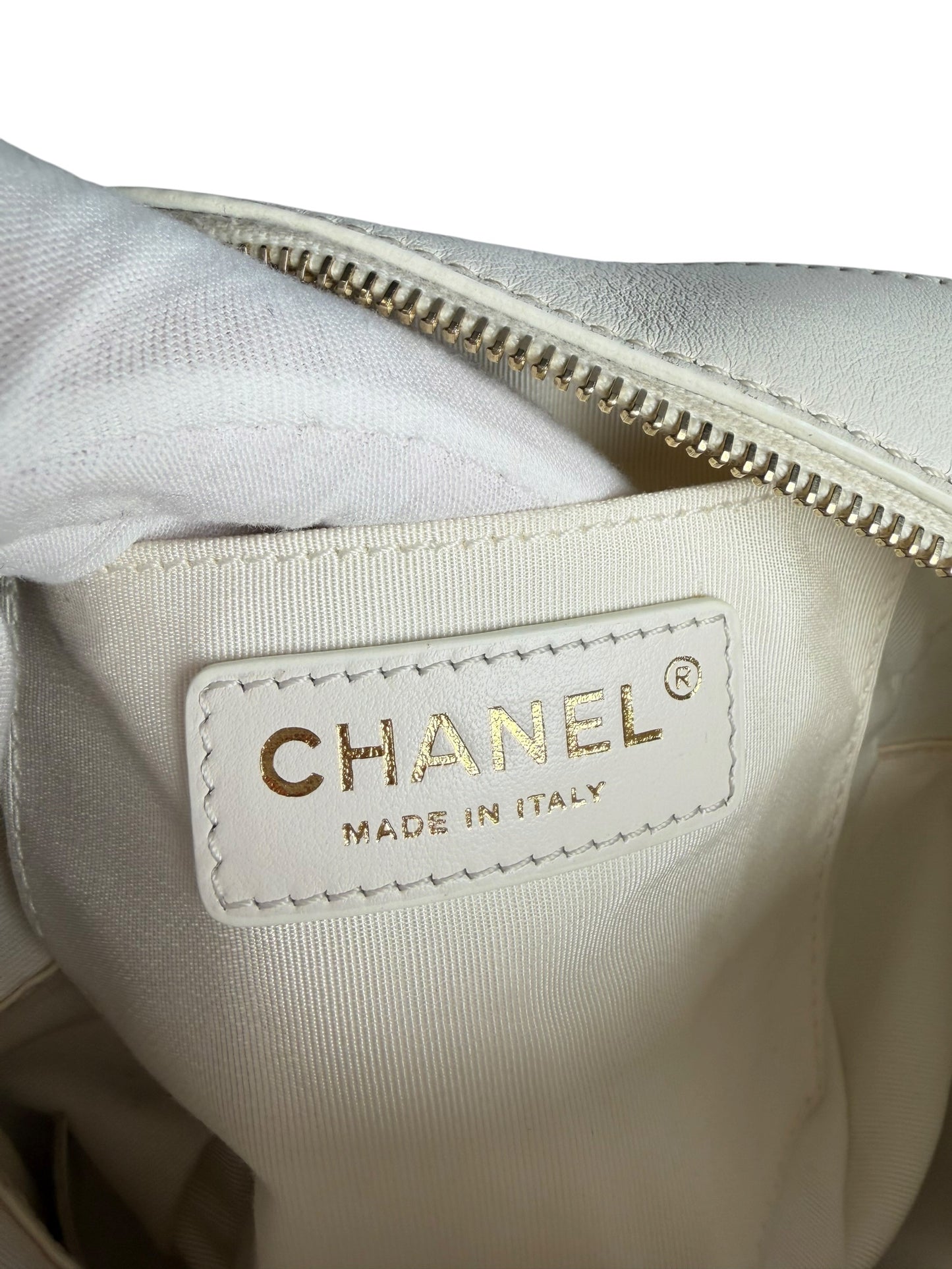 Chanel Quilted CC Camera Bag White T8621