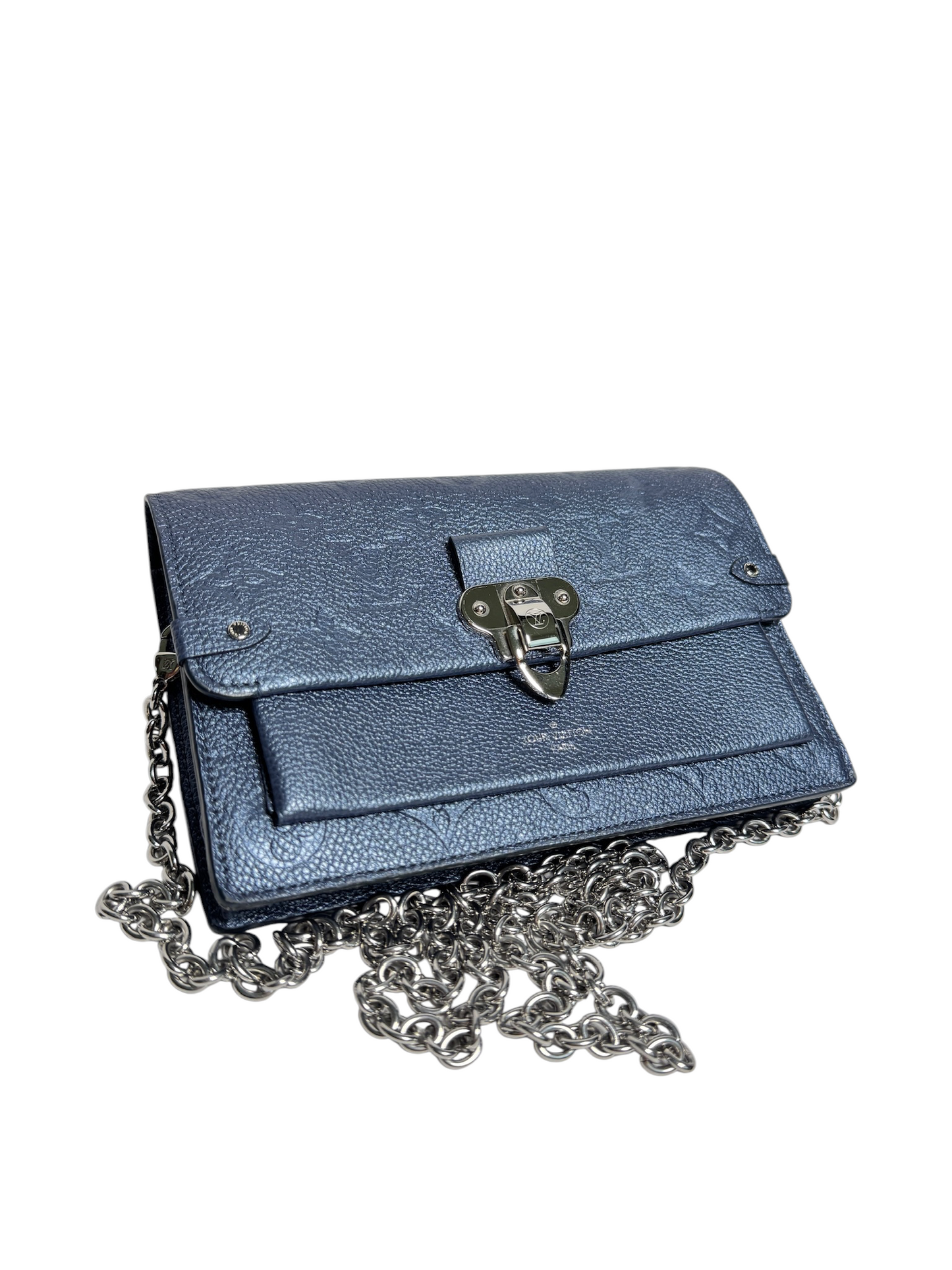 Louis Vuitton Metallic Navy Flap T8491