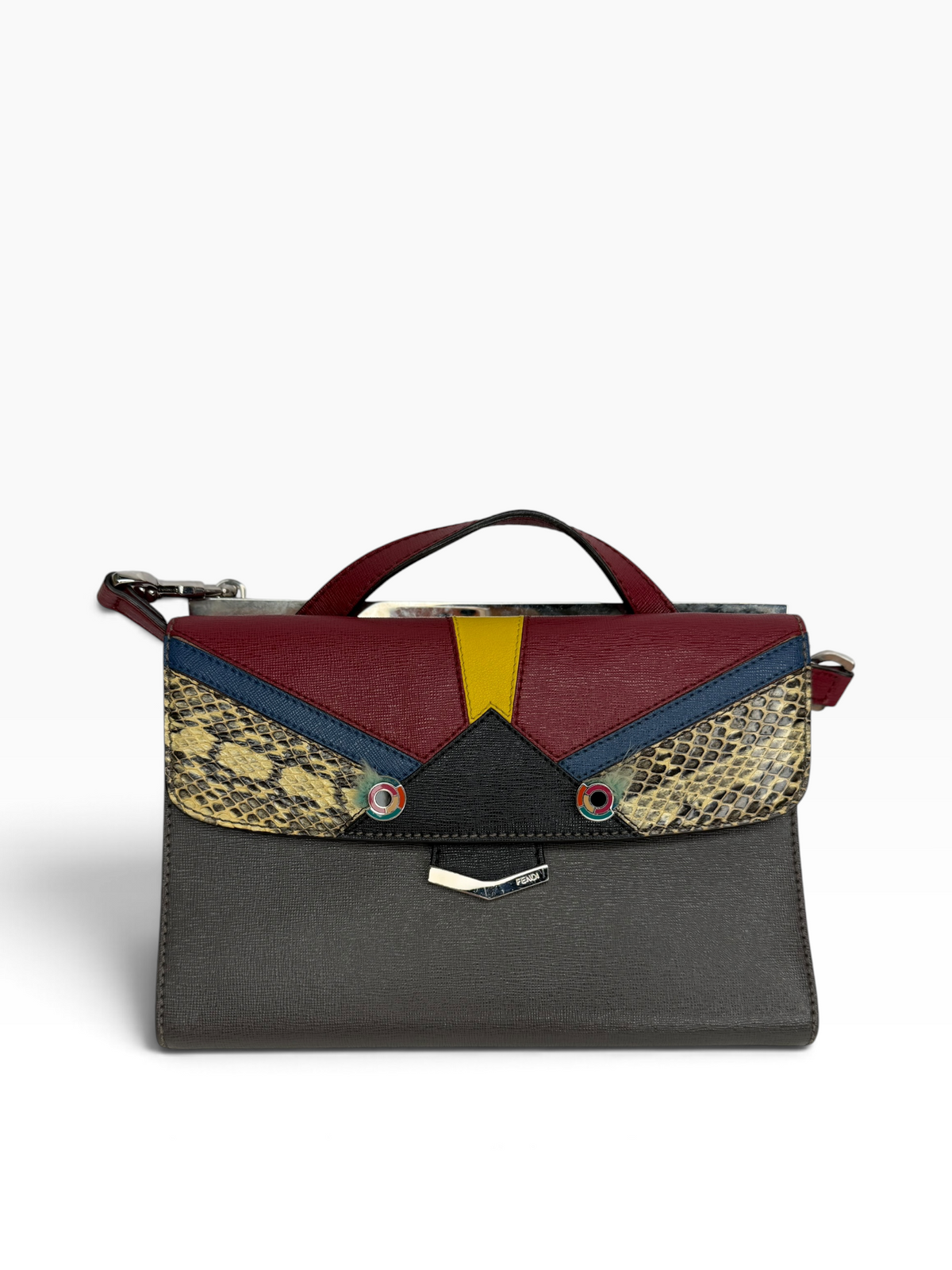 Fendi Monster Satchel Python T8787