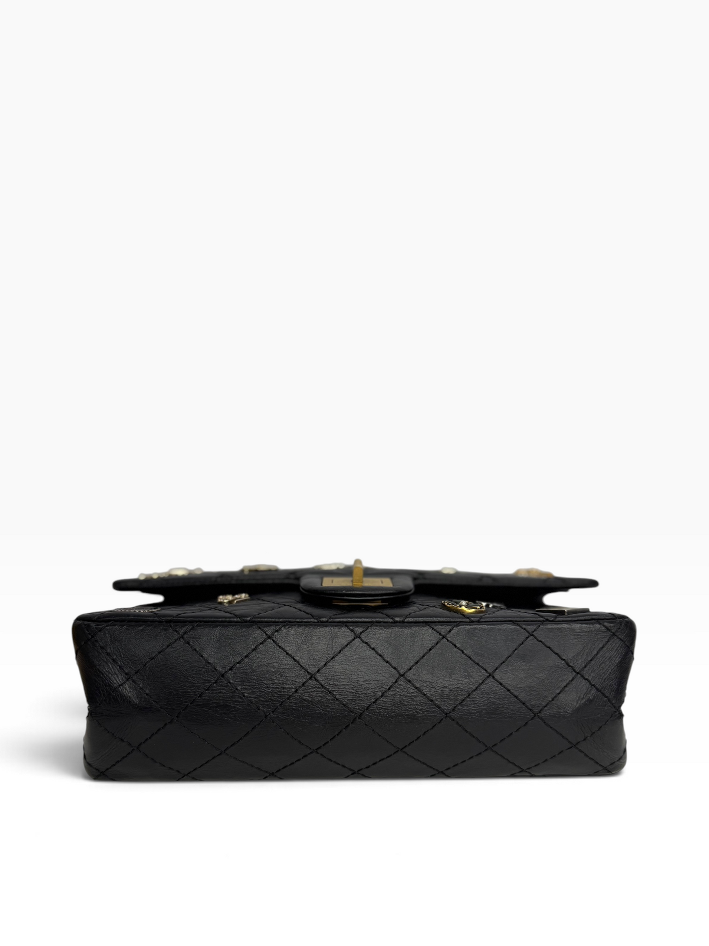Chanel Casino Lucky Charm medium reissue black ghw t8781