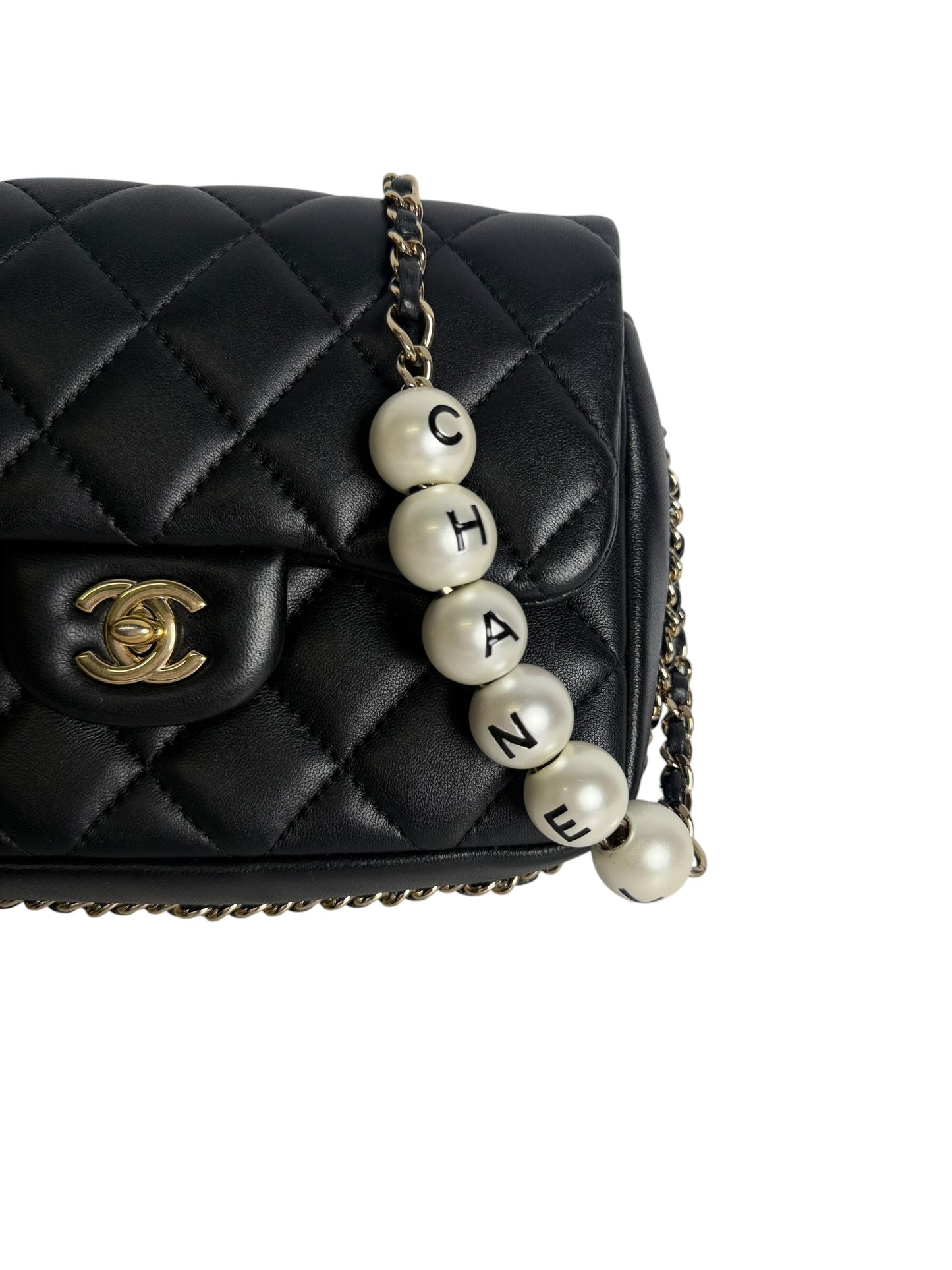 Chanel Pearl Crush Mini Flap Bag Black T8636