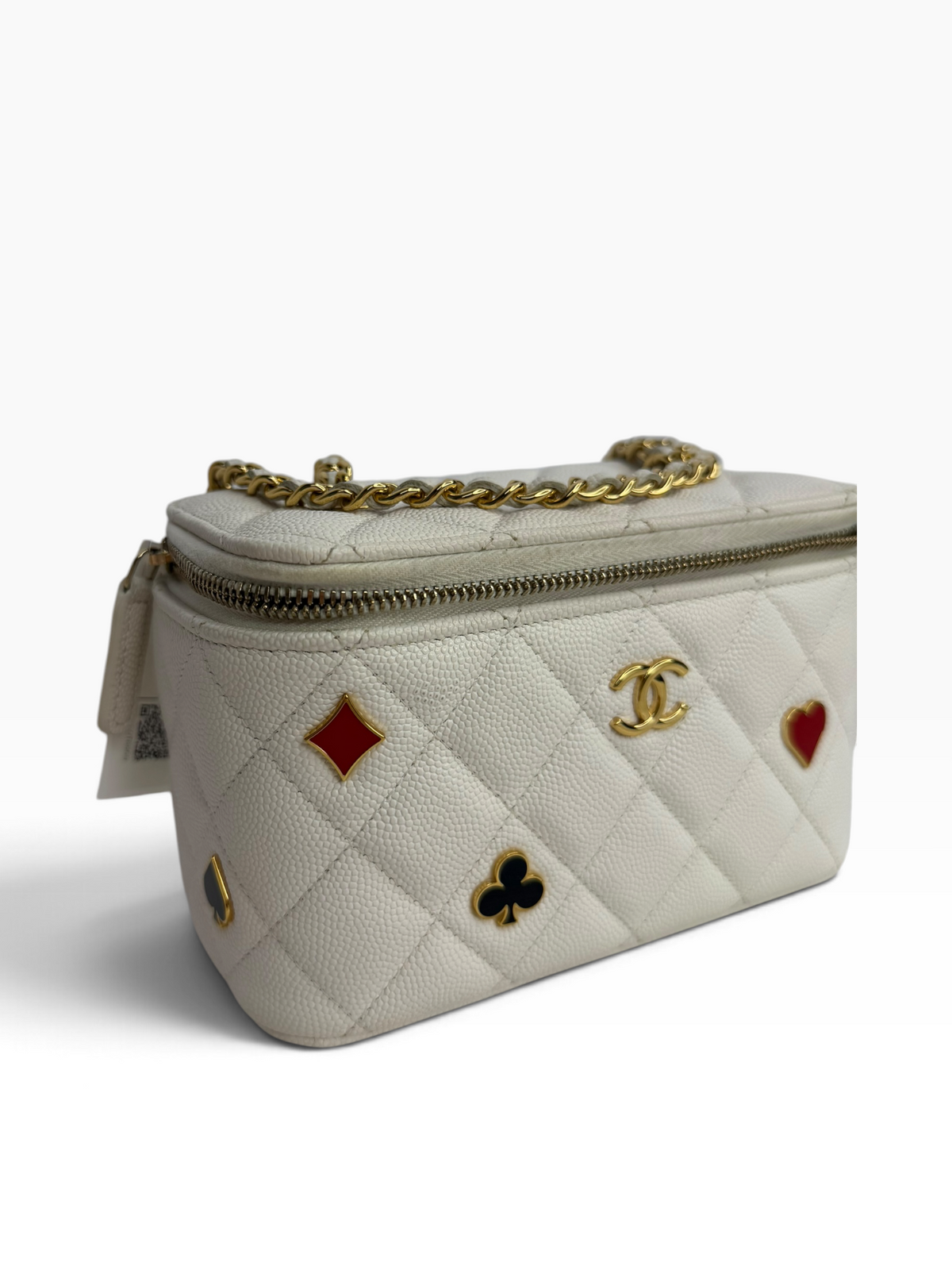 Chanel Casino Vanity White Caviar T8869