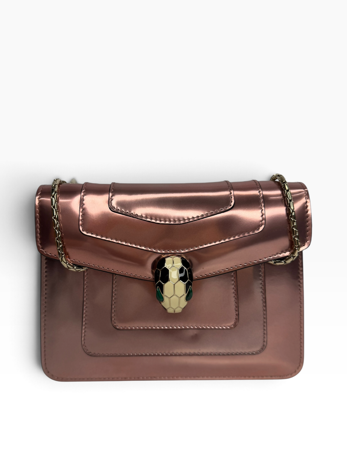 Bvlgari Iridescent Pink Serpenti Flap T8778