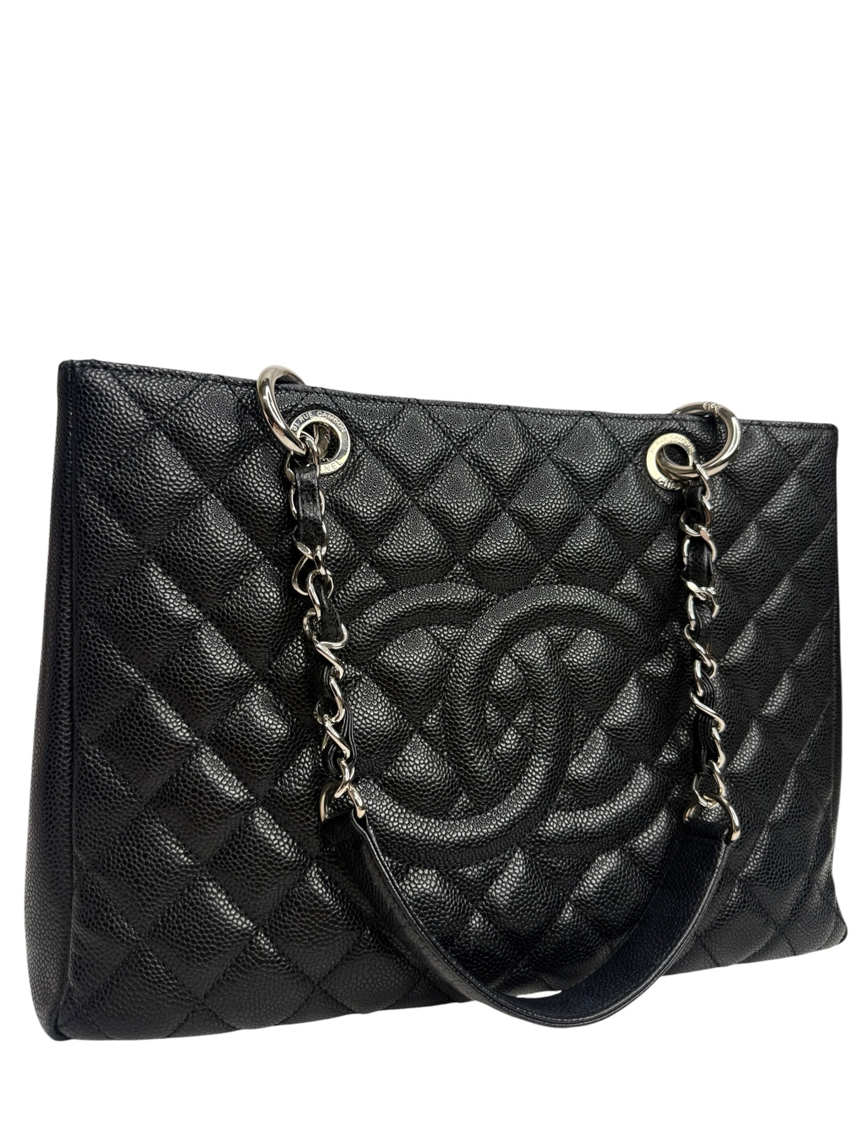 Chanel Black Caviar Grand Shopping Tote SHW T9011