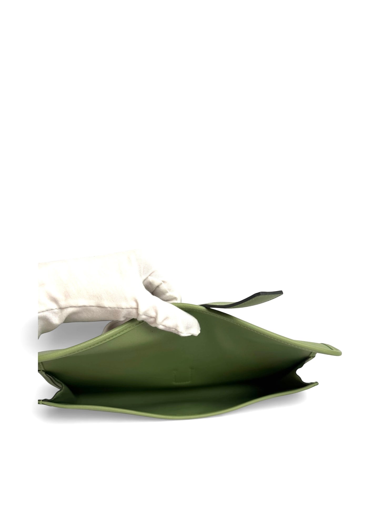 Hermes Avocado Green Jige Clutch Evercolor Leather