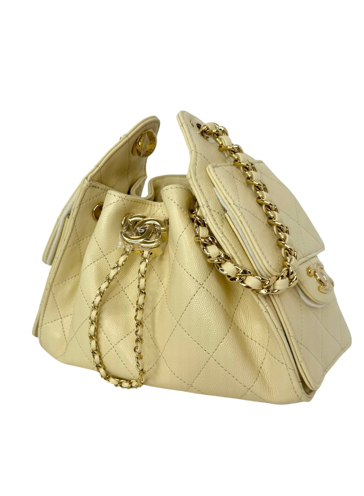 Chanel 25 Beige Caviar Mini T9266