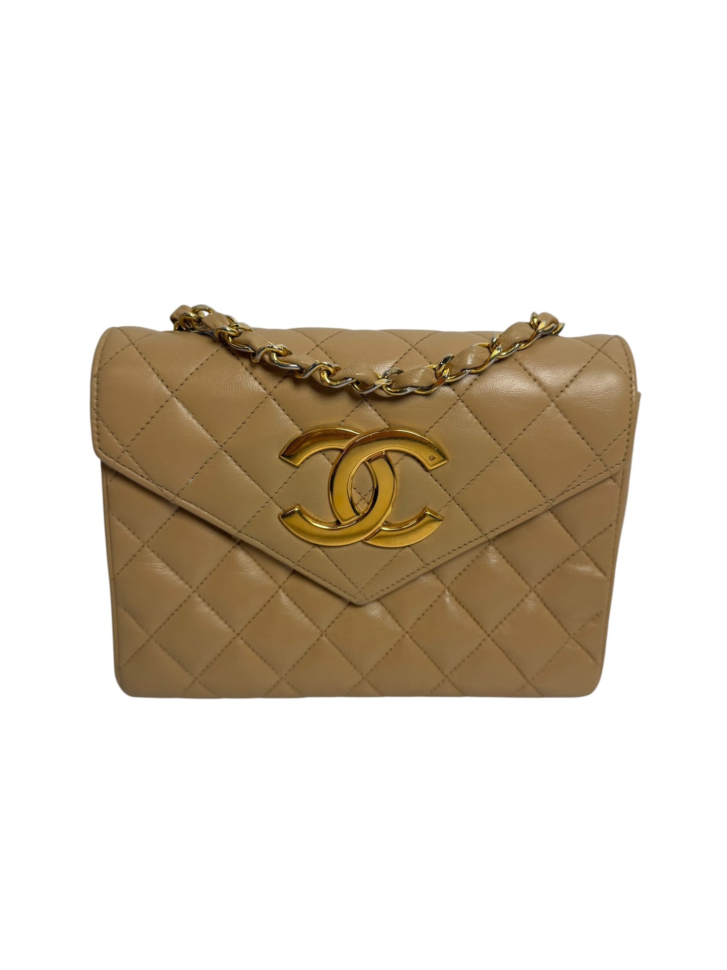 Chanel Vintage Quilted Leather Envelope Flap Bag T8349
