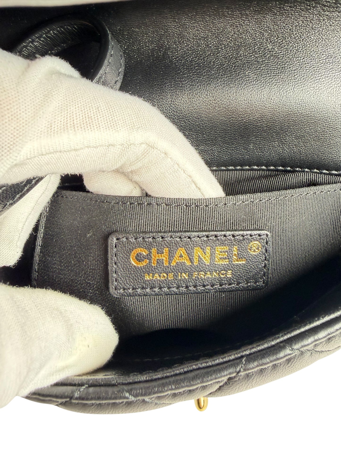 Chanel Pearl Crush Mini Flap Bag Black T8636